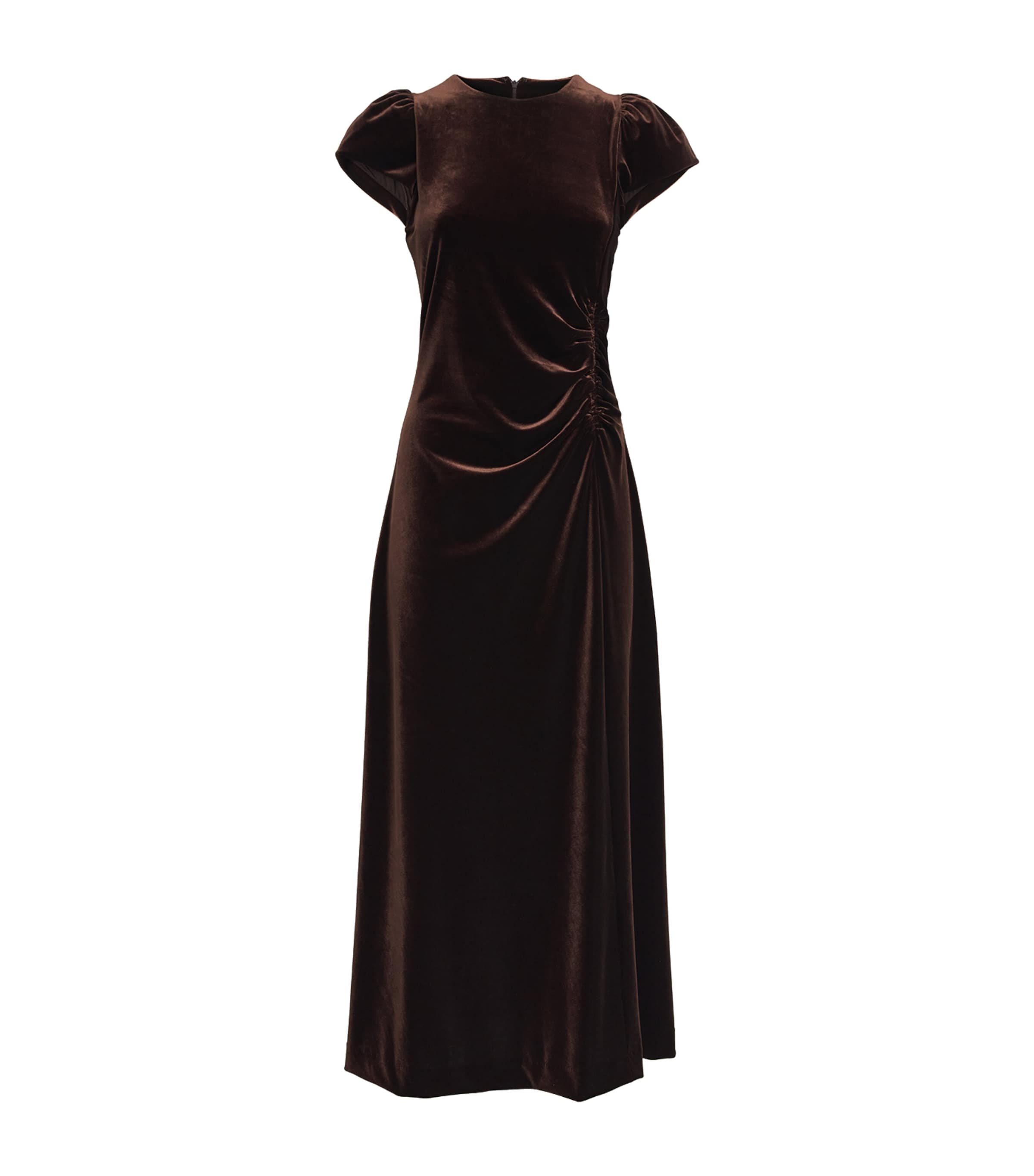 Velour Draped Maxi Dress