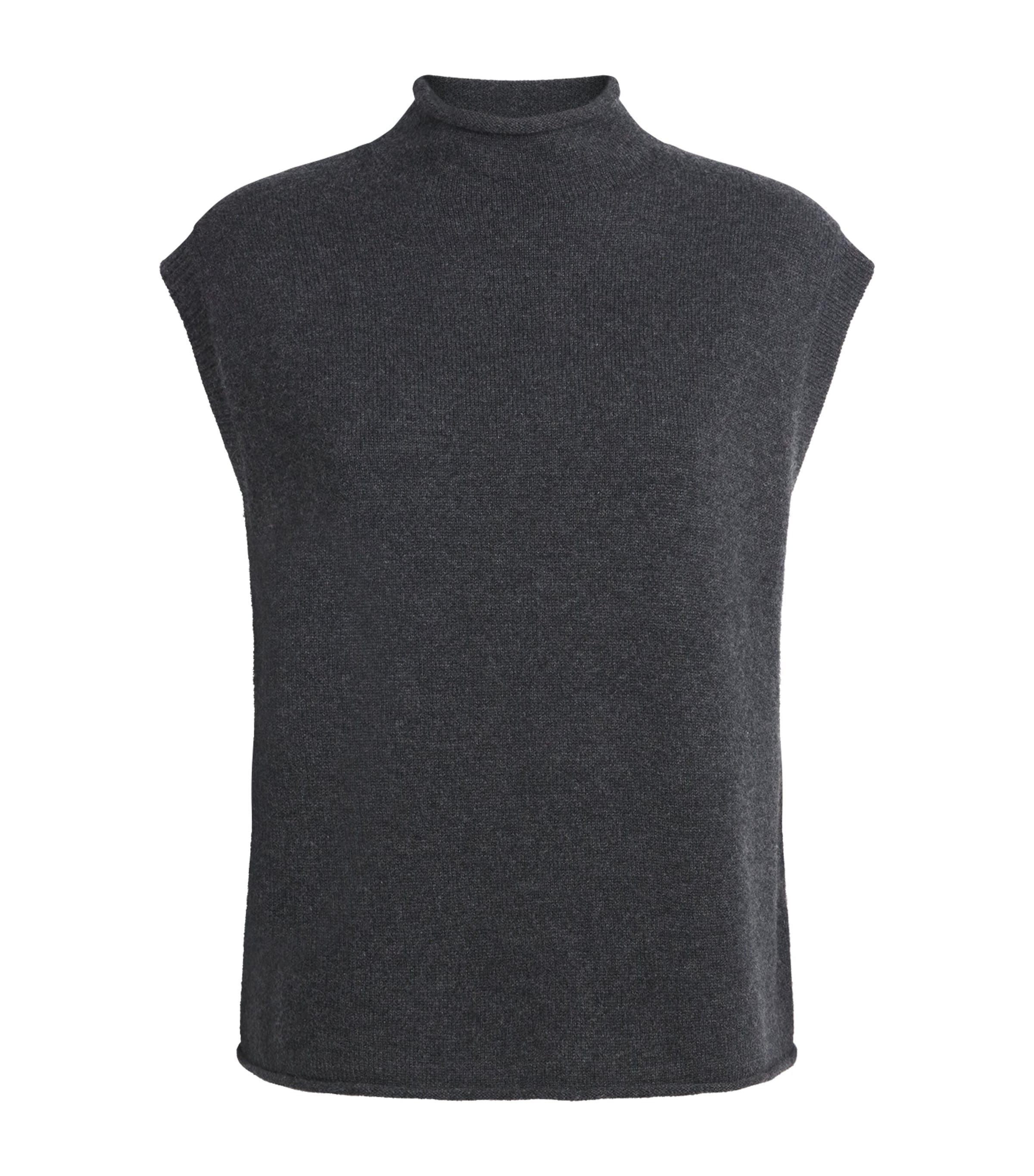 ME+EM Womens Cashmere Sweater Vest Charcoal Melange