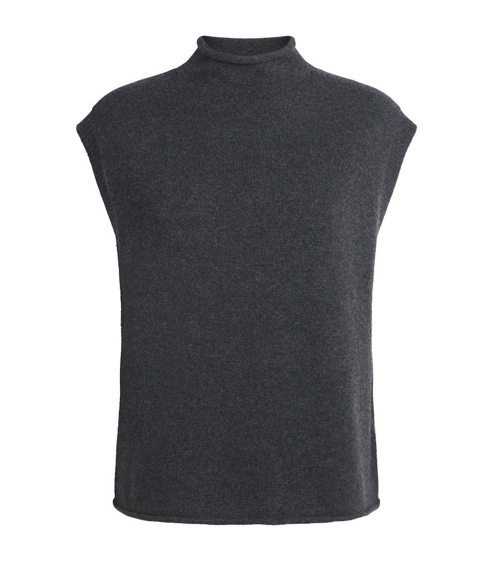 ME+EM Womens Cashmere Sweater Vest Charcoal Melange
