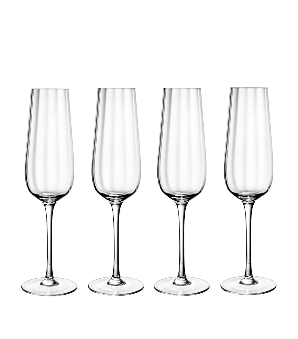 Set of 4 Rose Garden Champagne Flutes (120ml)