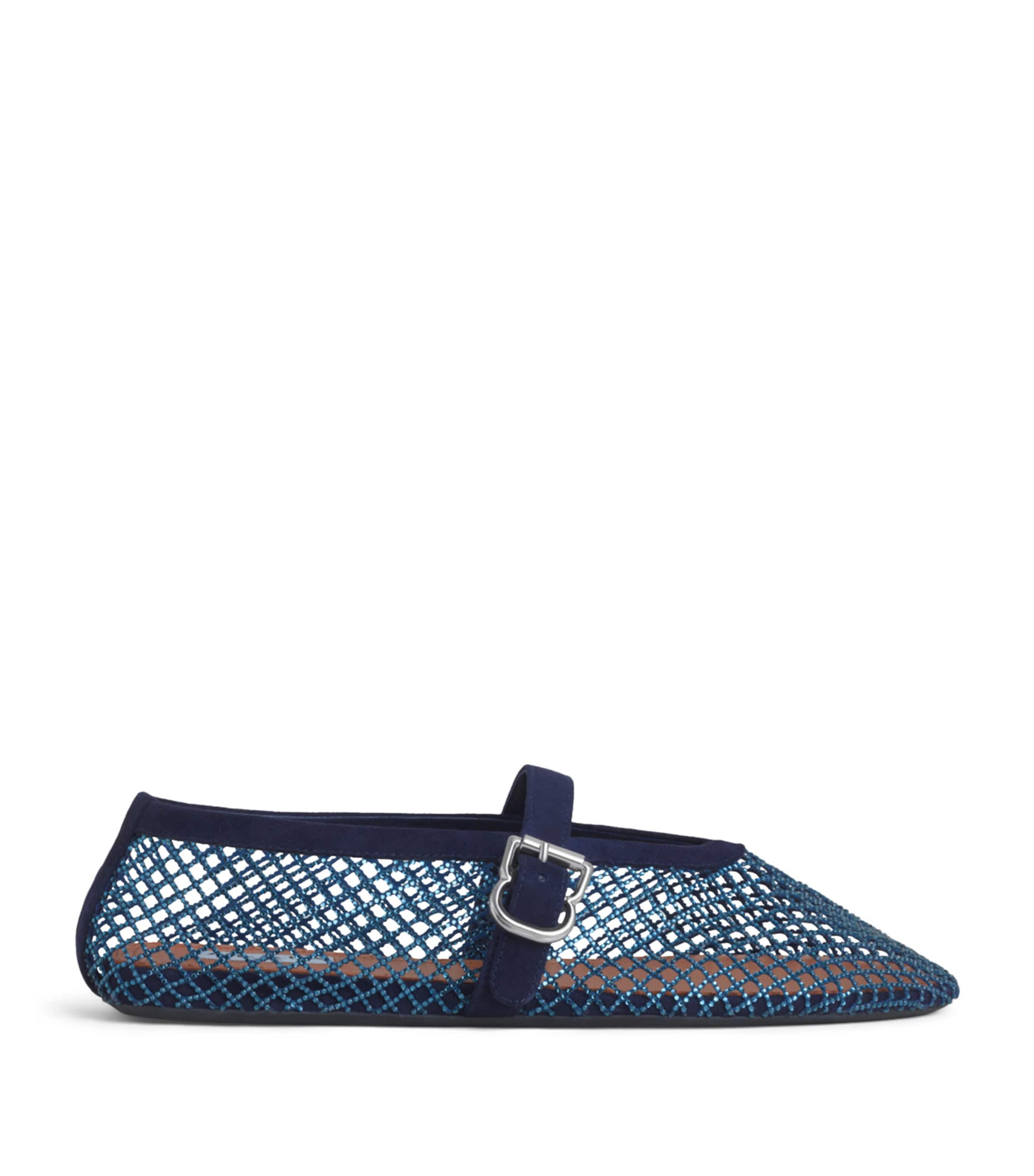 Alaïa Beaded Mesh Ballet Flats Midnight Blue