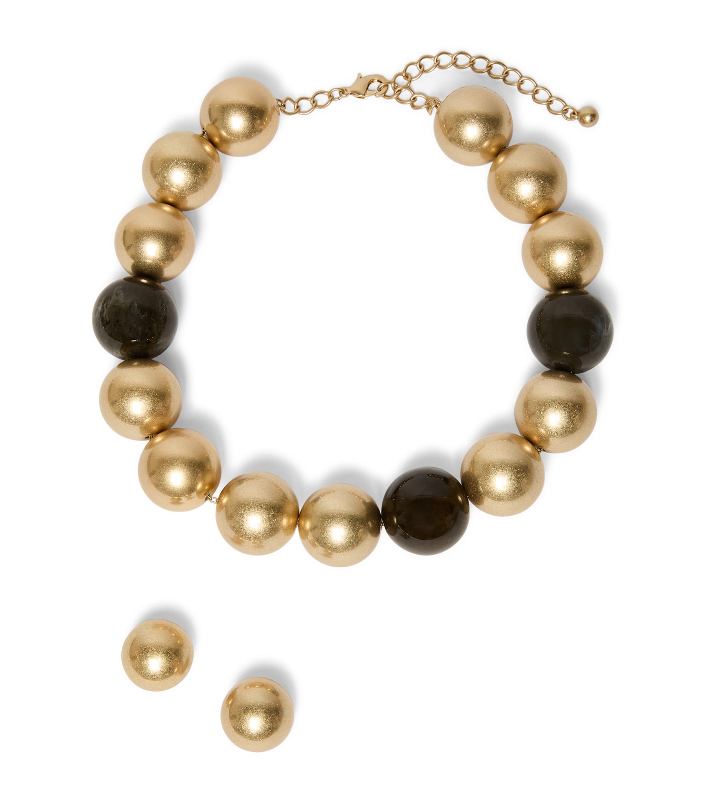 Metal and Resin Choker and Earrings Set