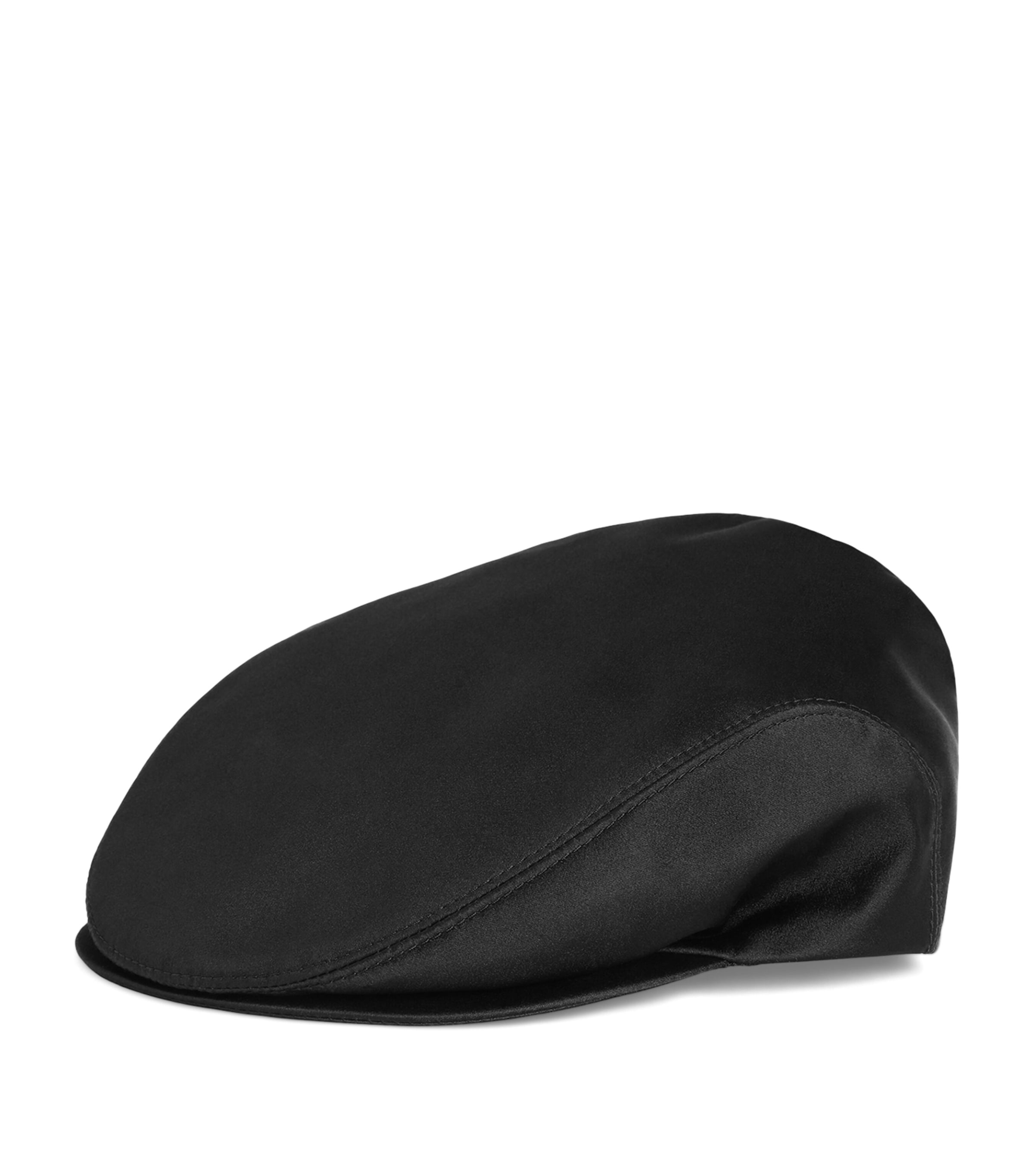 Dolce&Gabbana Silk-Blend Duchesse Flat Cap Black