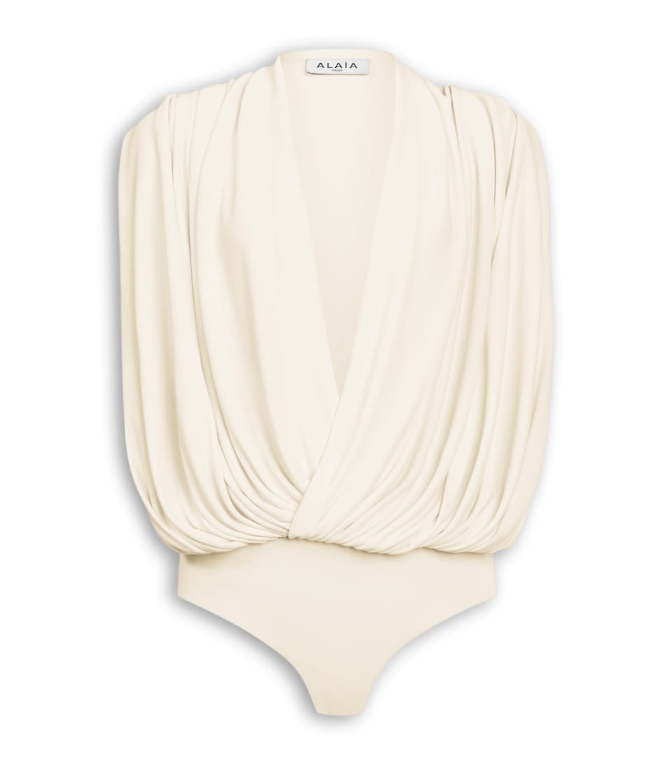 Alaïa Womens Hooded Bodysuit Panna Cotta