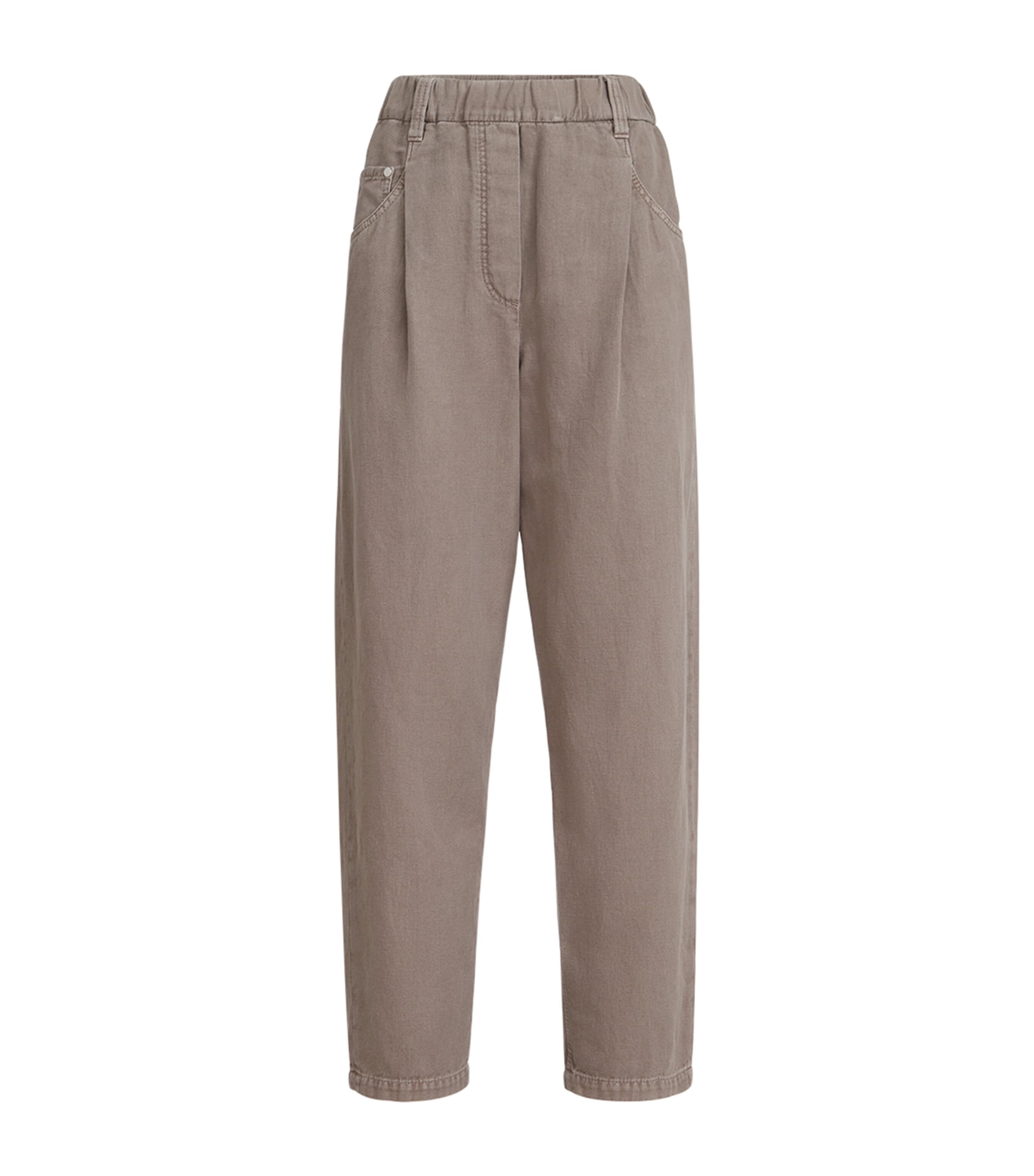 Cotton-Linen Straight Trousers