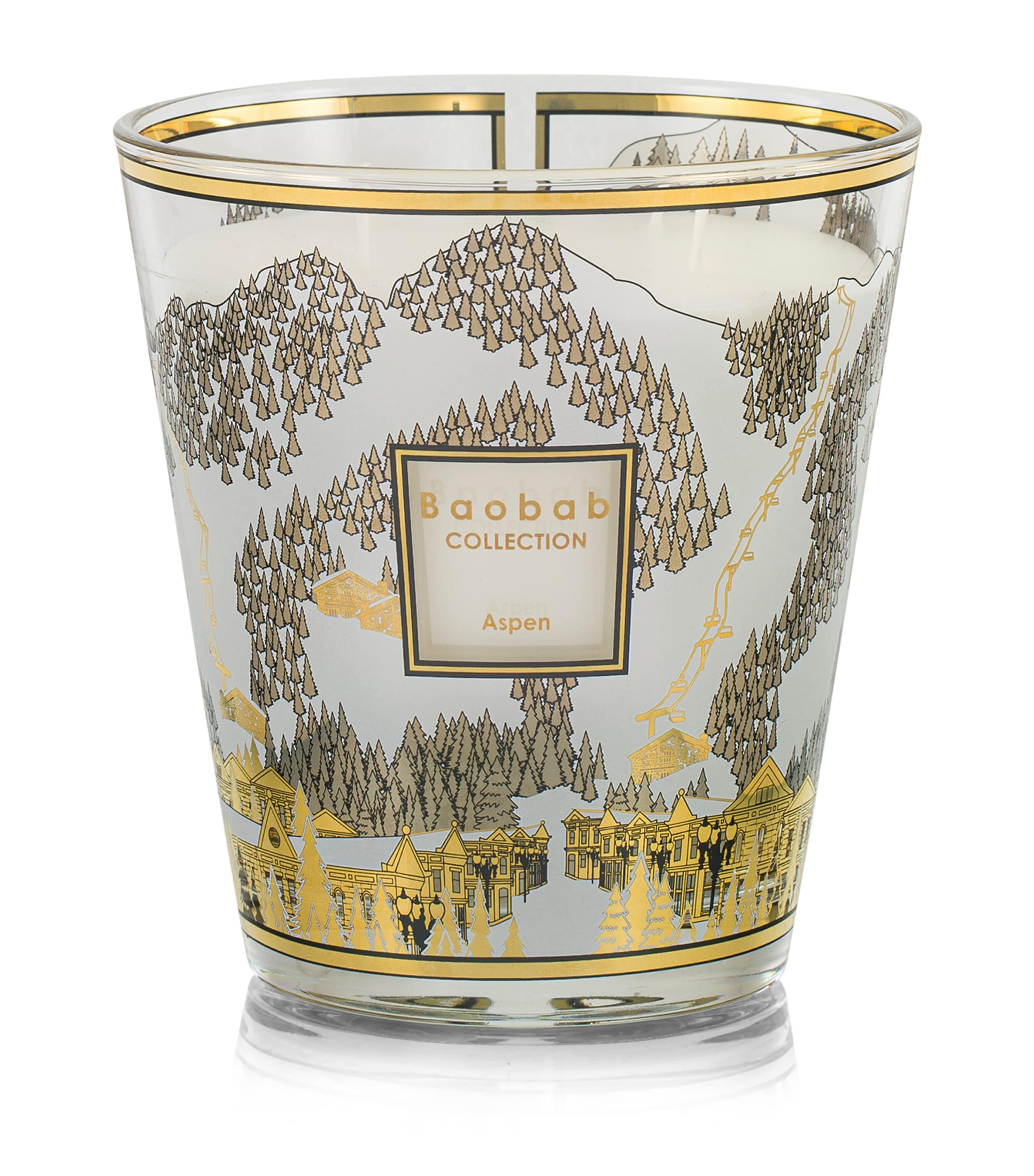 Baobab Collection Aspen Candle (1.1kg) White & Gold