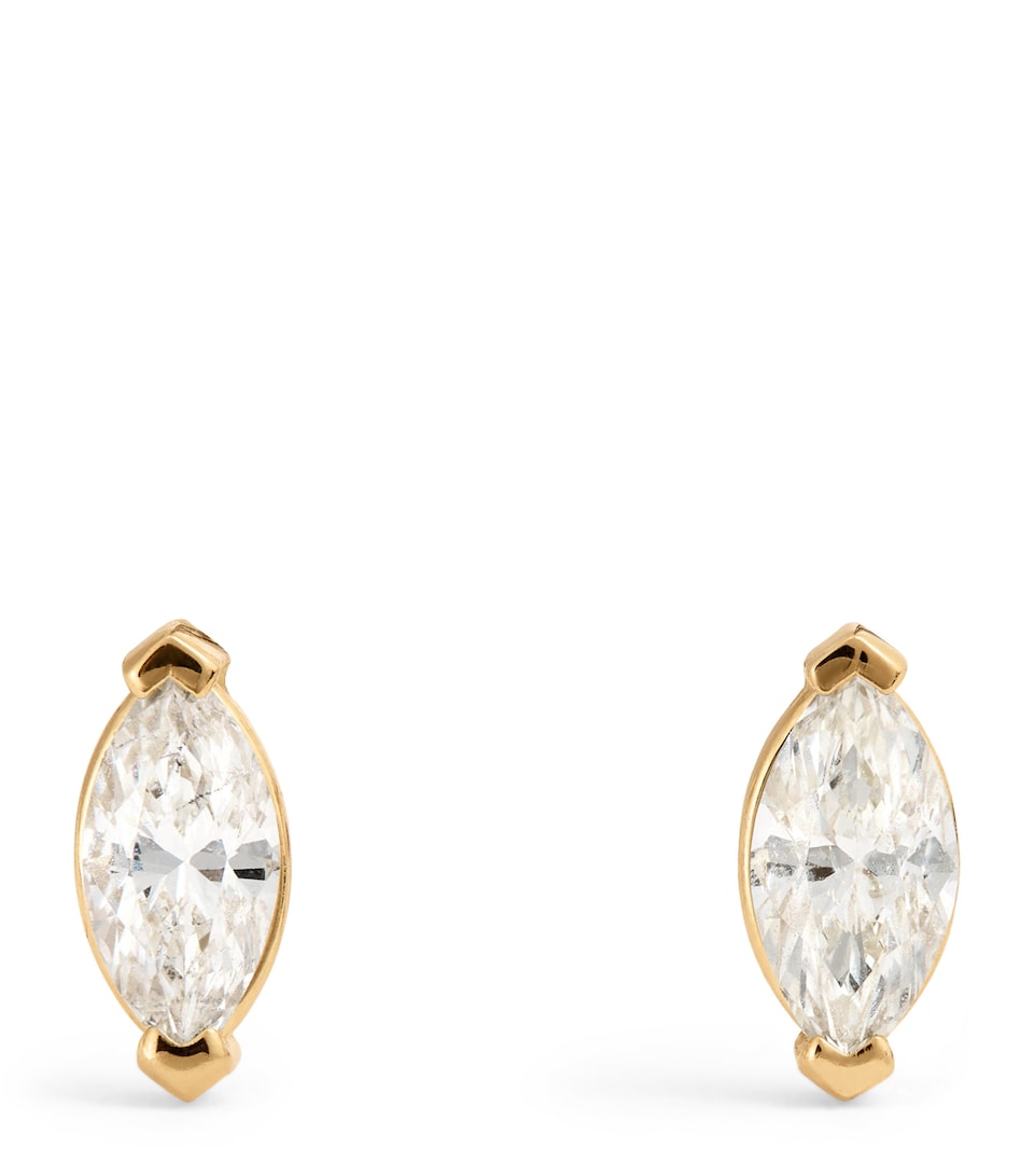 Yellow Gold and Diamond Stud Earrings