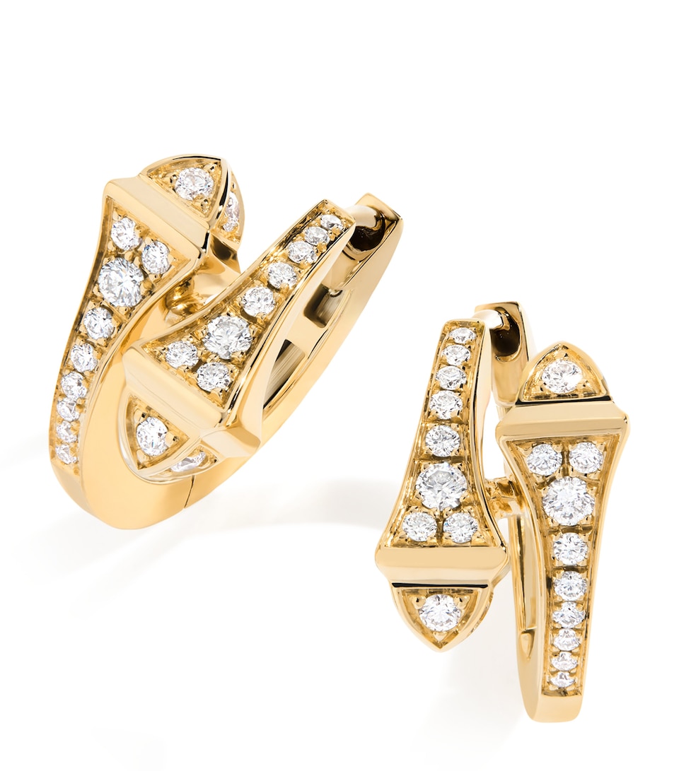 Yellow Gold and Diamond Cleo Huggie Earrings