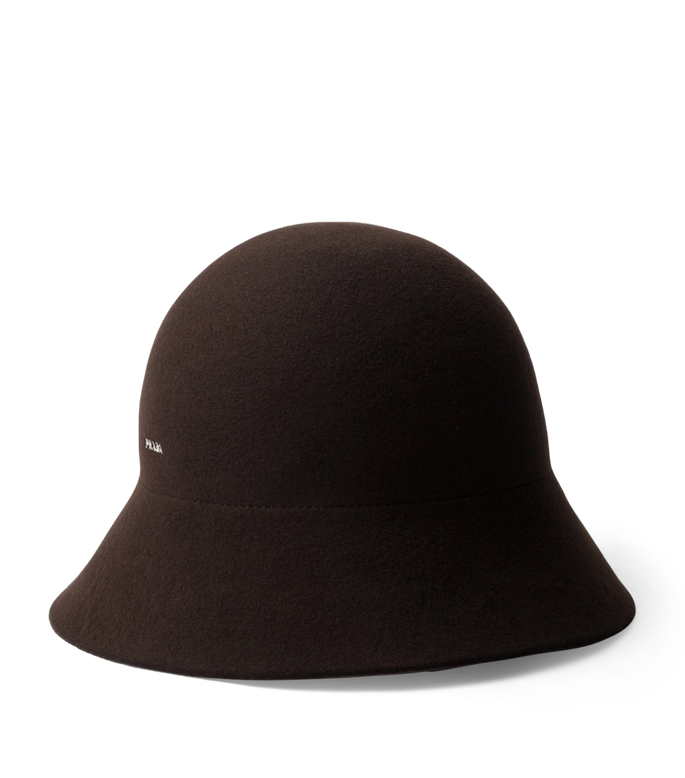 Prada Fleece Wool Cloche Hat Brown