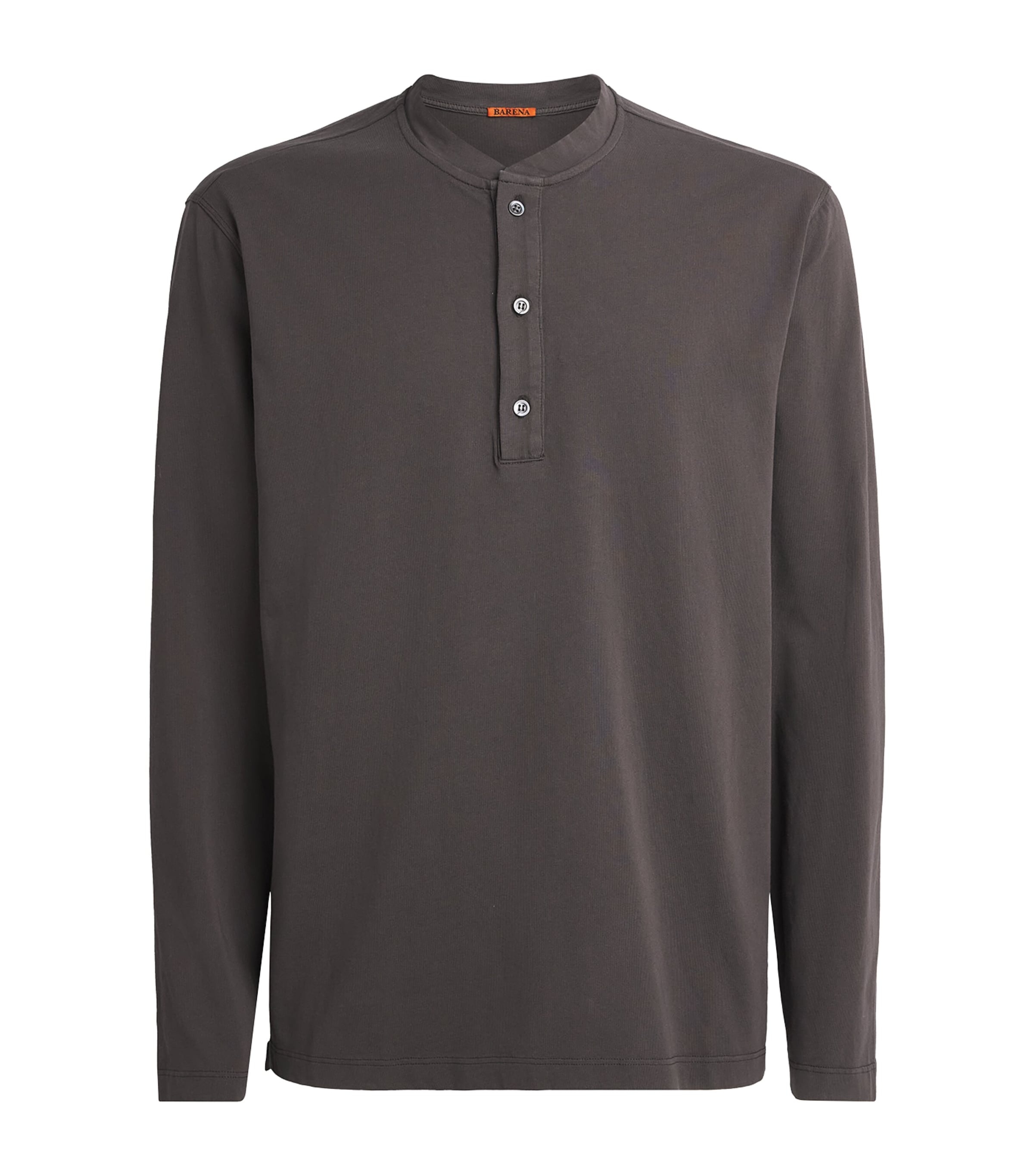 Barena Mens Cotton Jersey Henley Top Moro