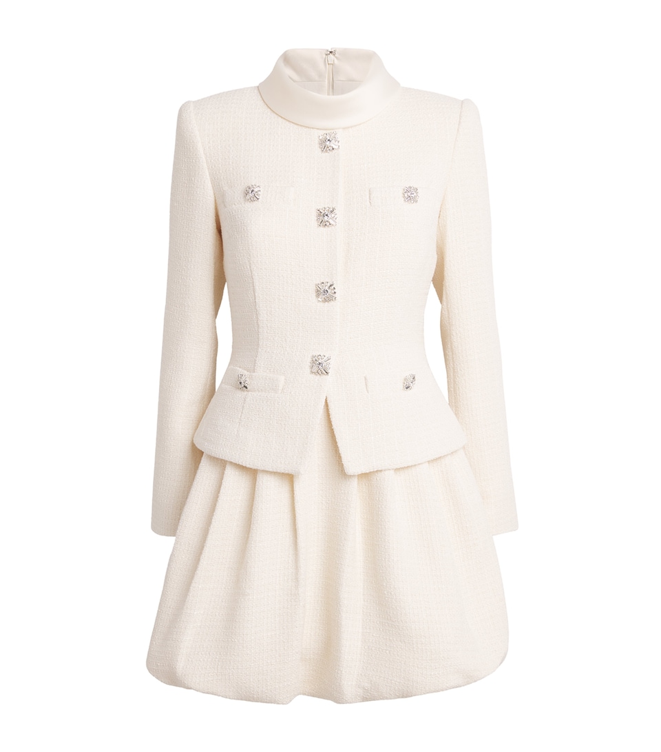 Bouclé Collared Mini Dress