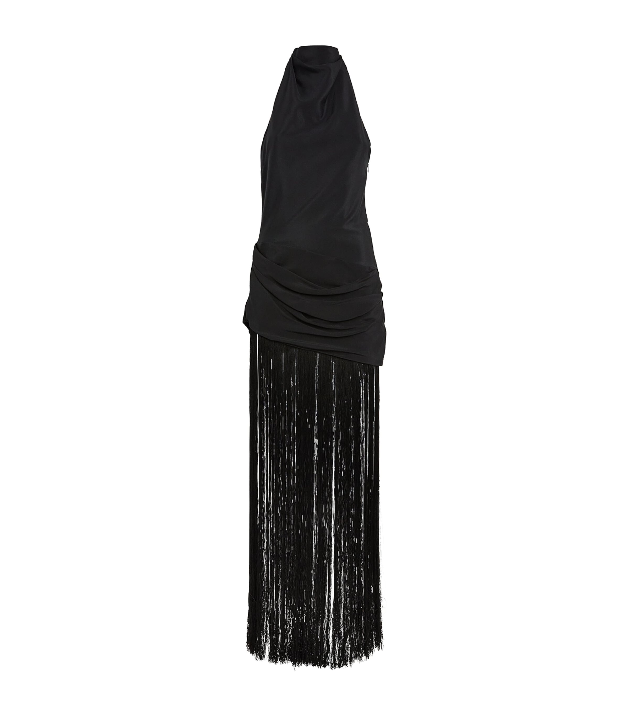 Cult Gaia Womens Fringe-Detail Noosha Maxi Dress Black