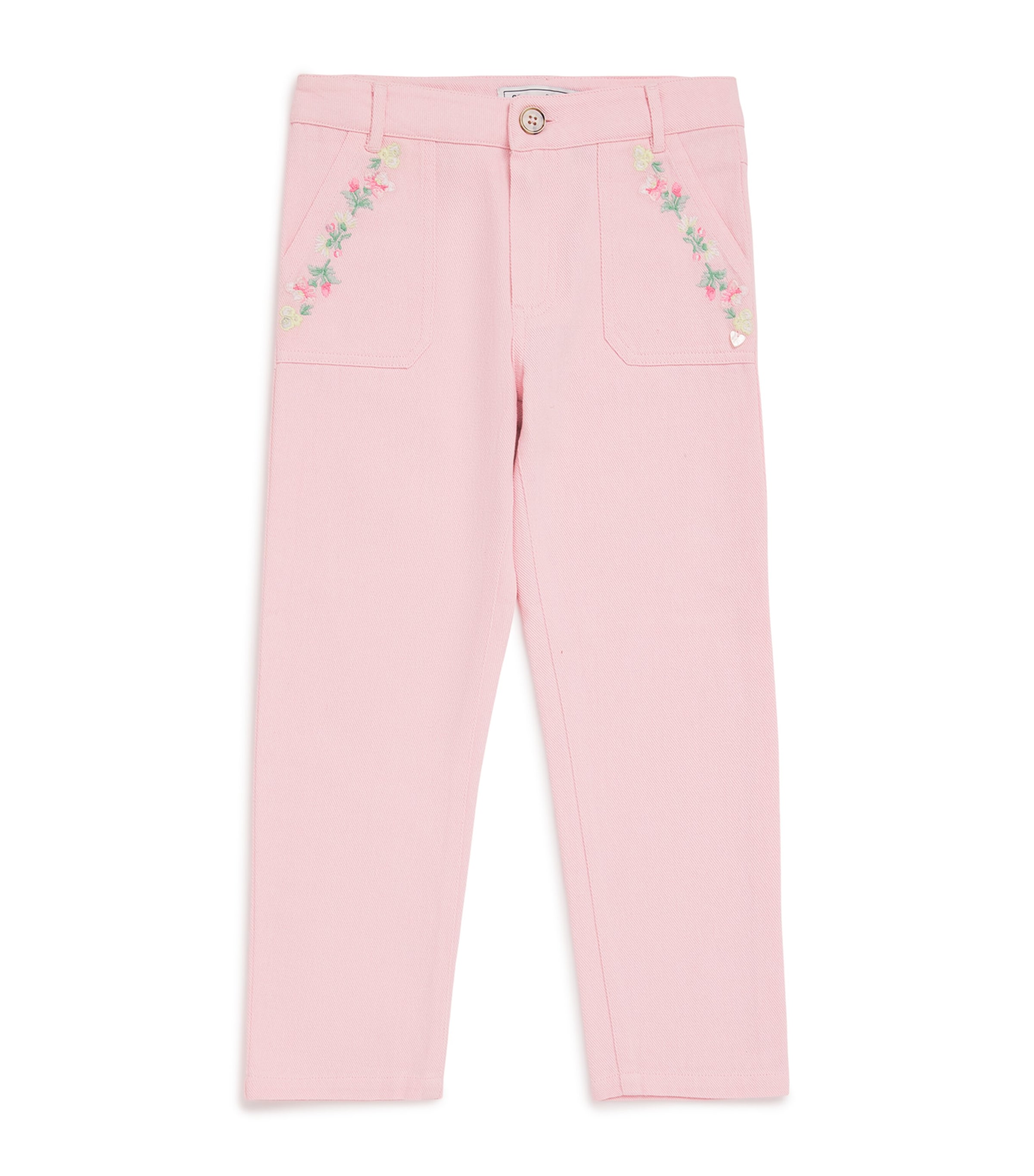 Cotton Floral Embroidered Chinos (2-12 Years)