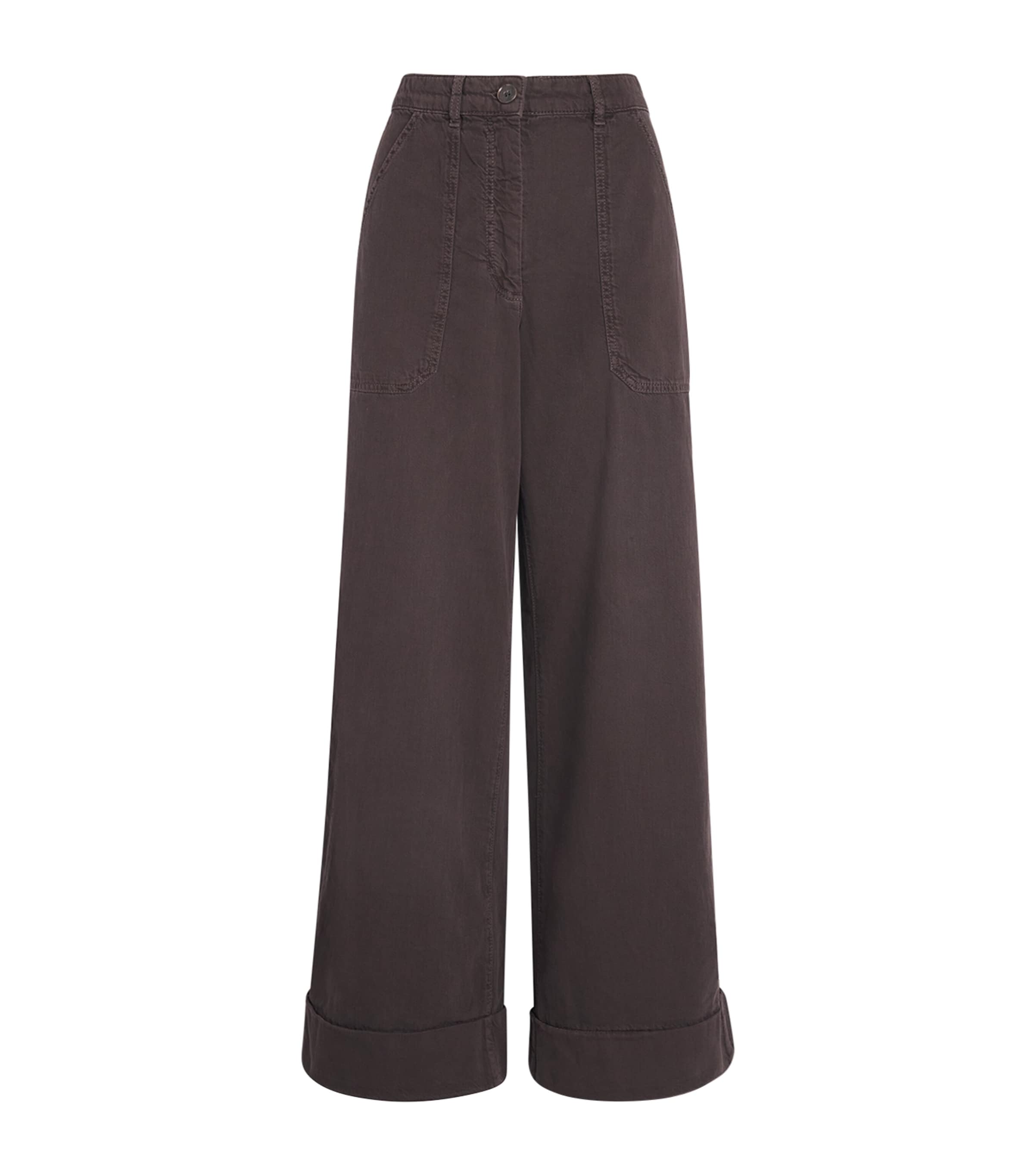 ME+EM Womens Cotton Trainer Grazer Trousers Cocoa Brown