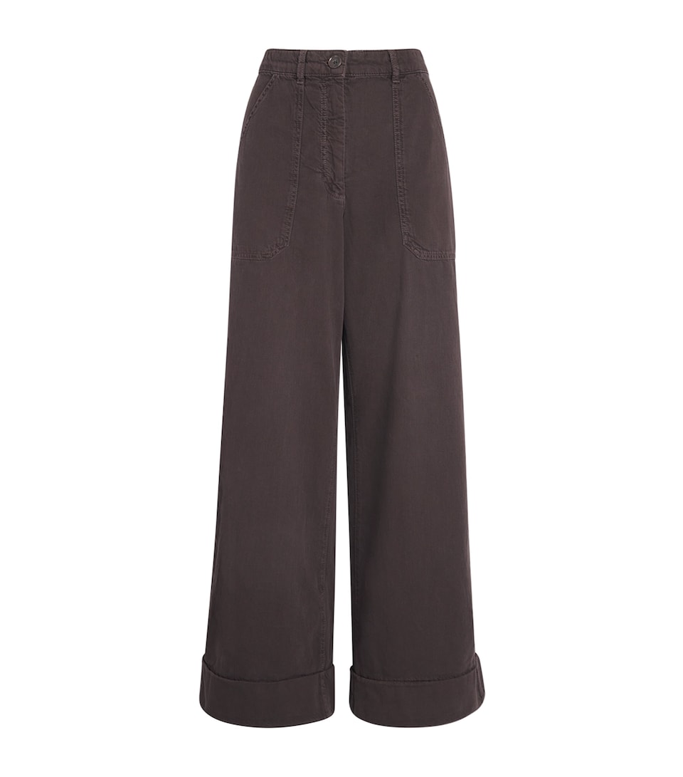 ME+EM Womens Cotton Trainer Grazer Trousers Cocoa Brown