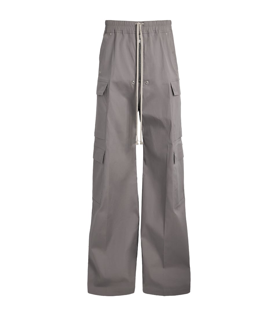 Rick Owens Mens Cargobelas Wide-Leg Trousers Steel