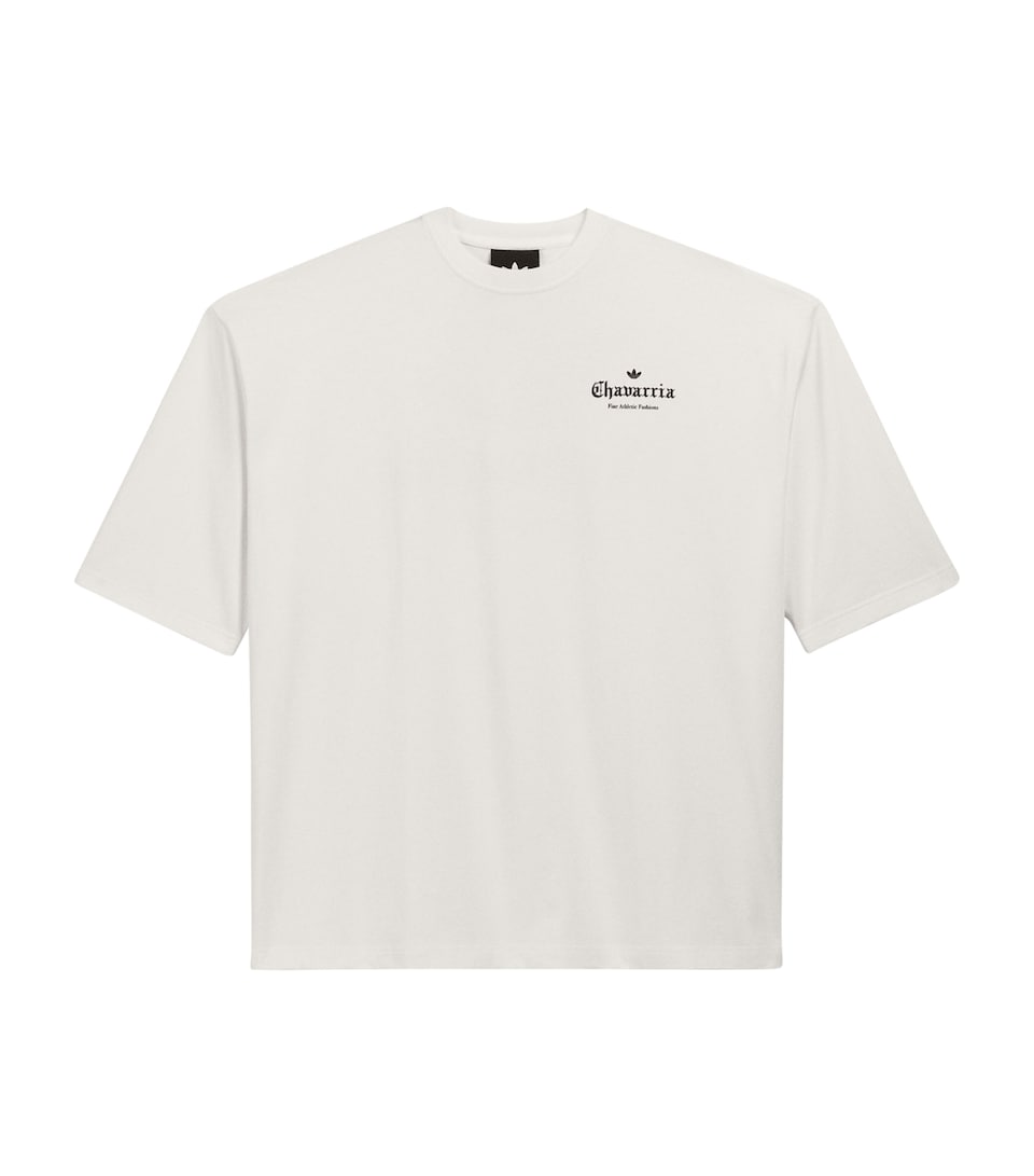 Willy Chavarria Mens x adidas Cotton Originals Logo T-Shirt Off White