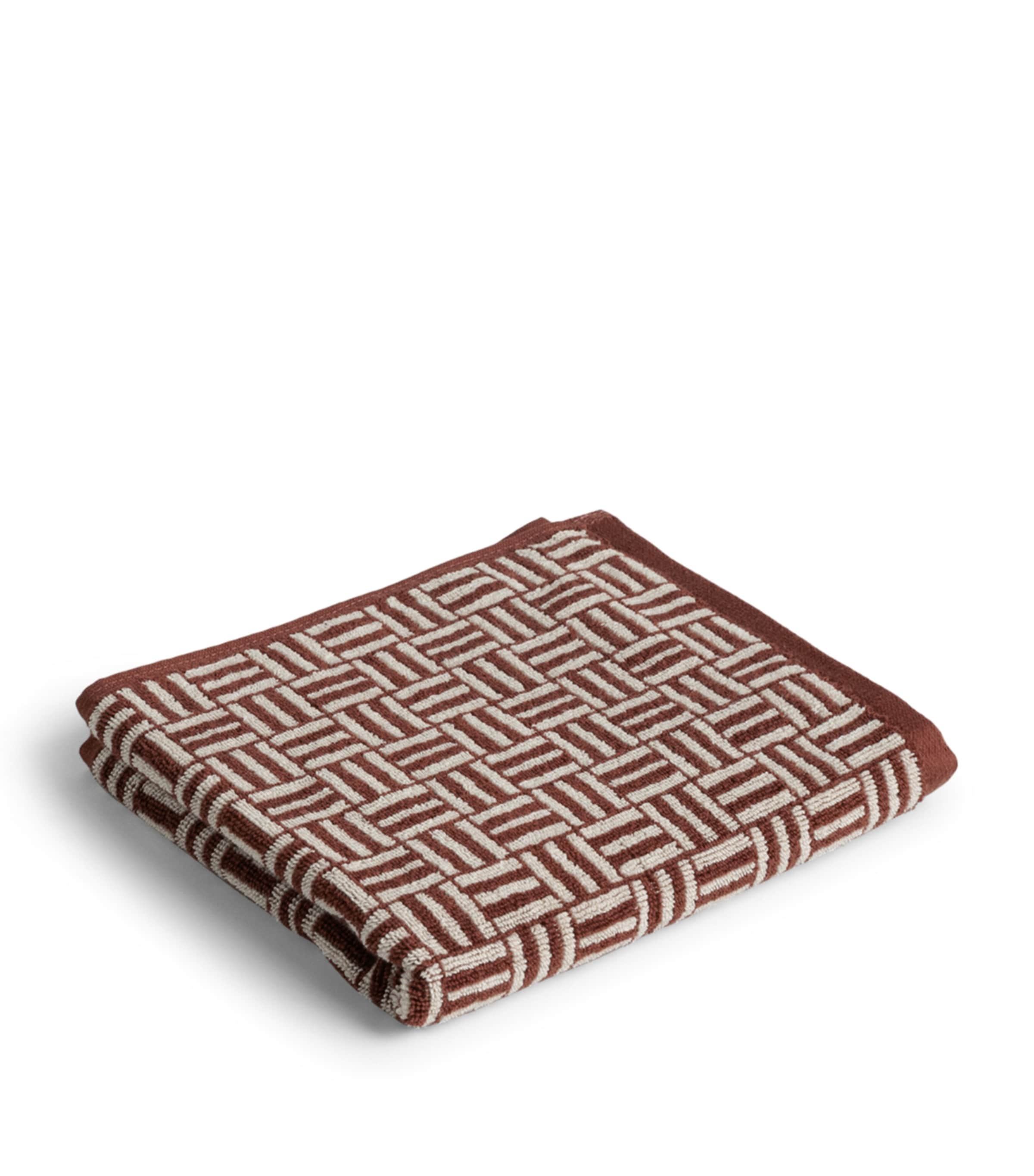 BAINA Cotton Weave Mudbrick Hand Towel (40cm x 70cm) Mudbrick / Creme