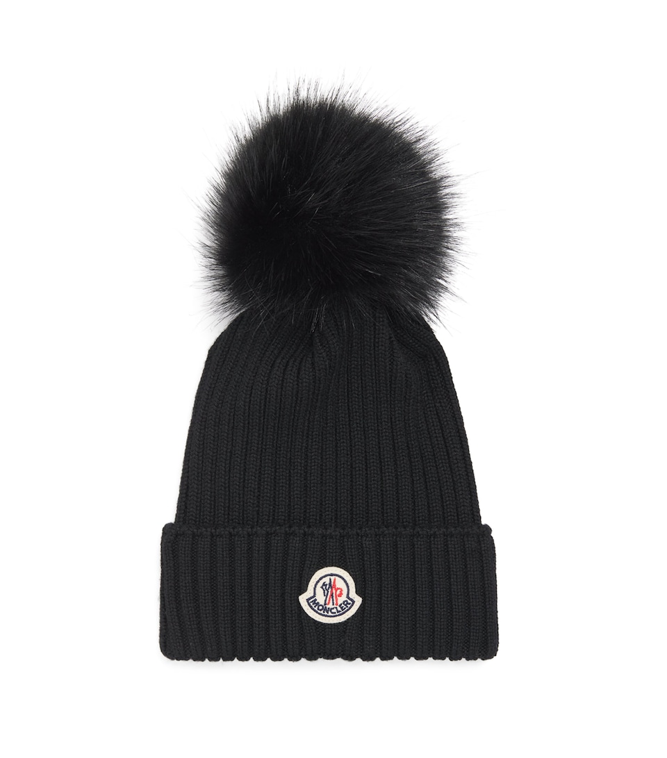 Moncler Enfant Virgin Wool Pom-Pom Beanie