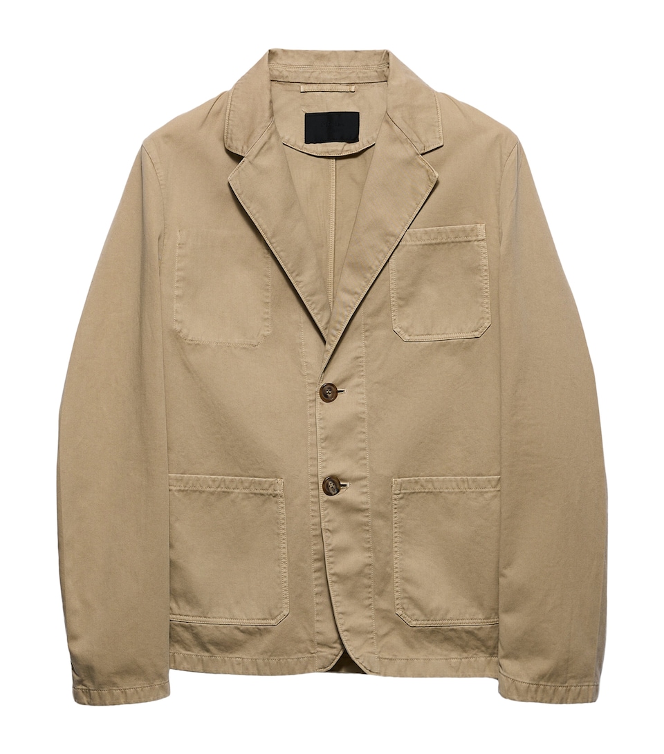 Cotton Pocket-Detail Relaxed Blazer