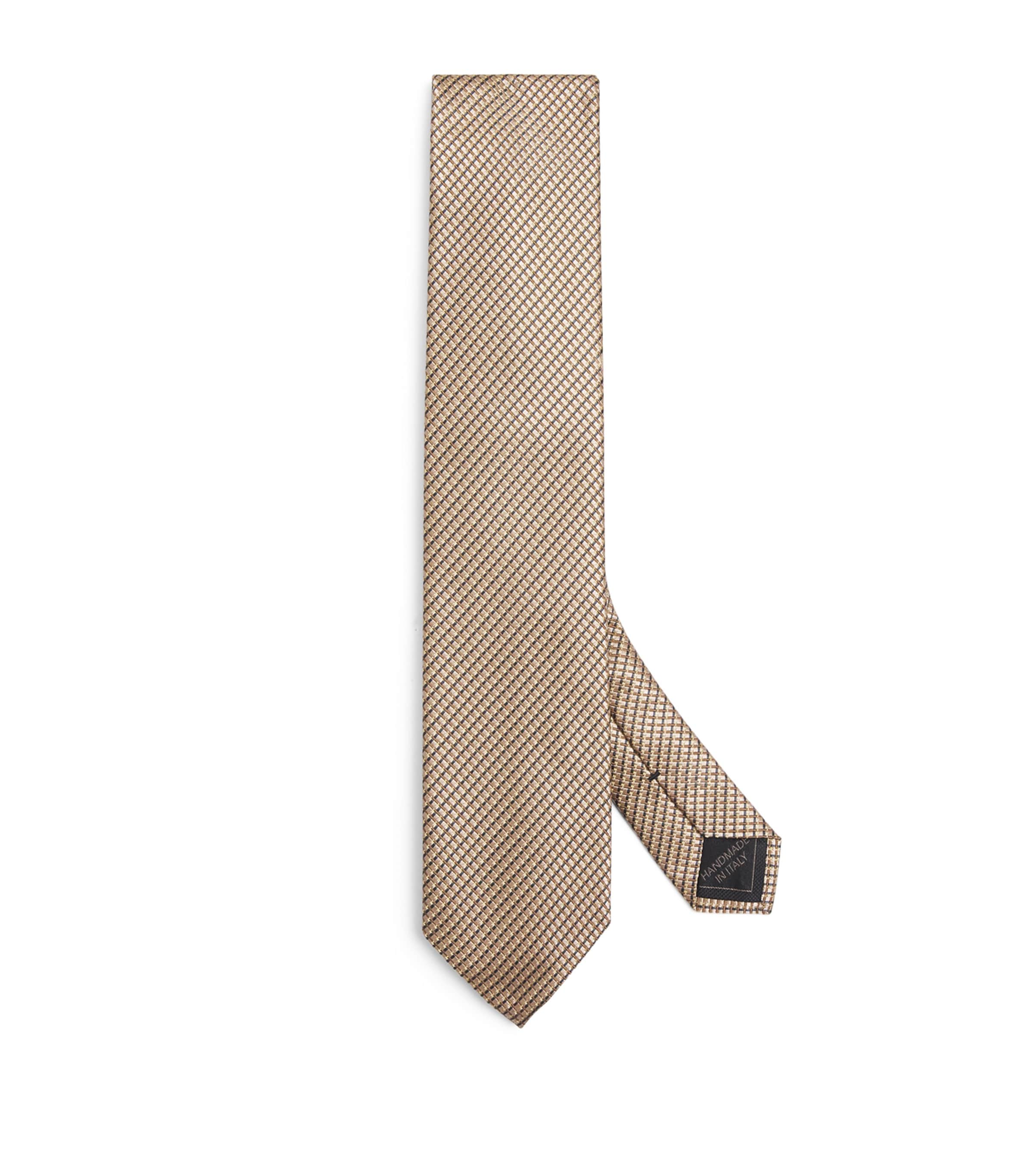 Silk Geometric-Jacquard Tie