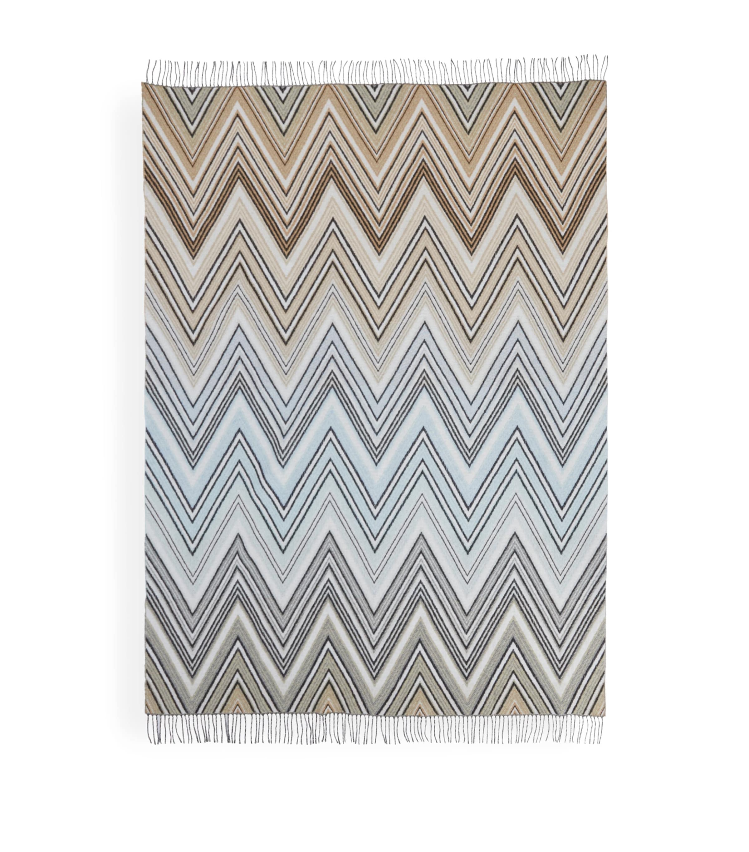 Missoni Home Wool-Blend Plume Throw (130cm x 190cm) Taupe Multicolor
