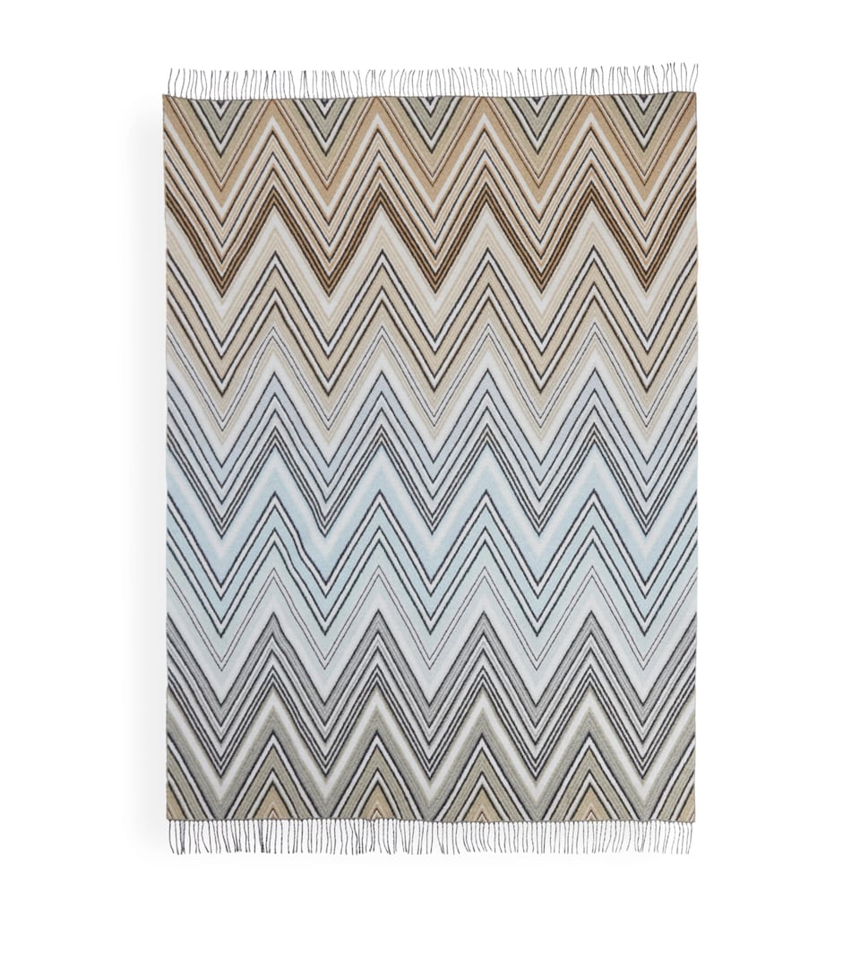 Missoni Home Wool-Blend Plume Throw (130cm x 190cm) Taupe Multicolor