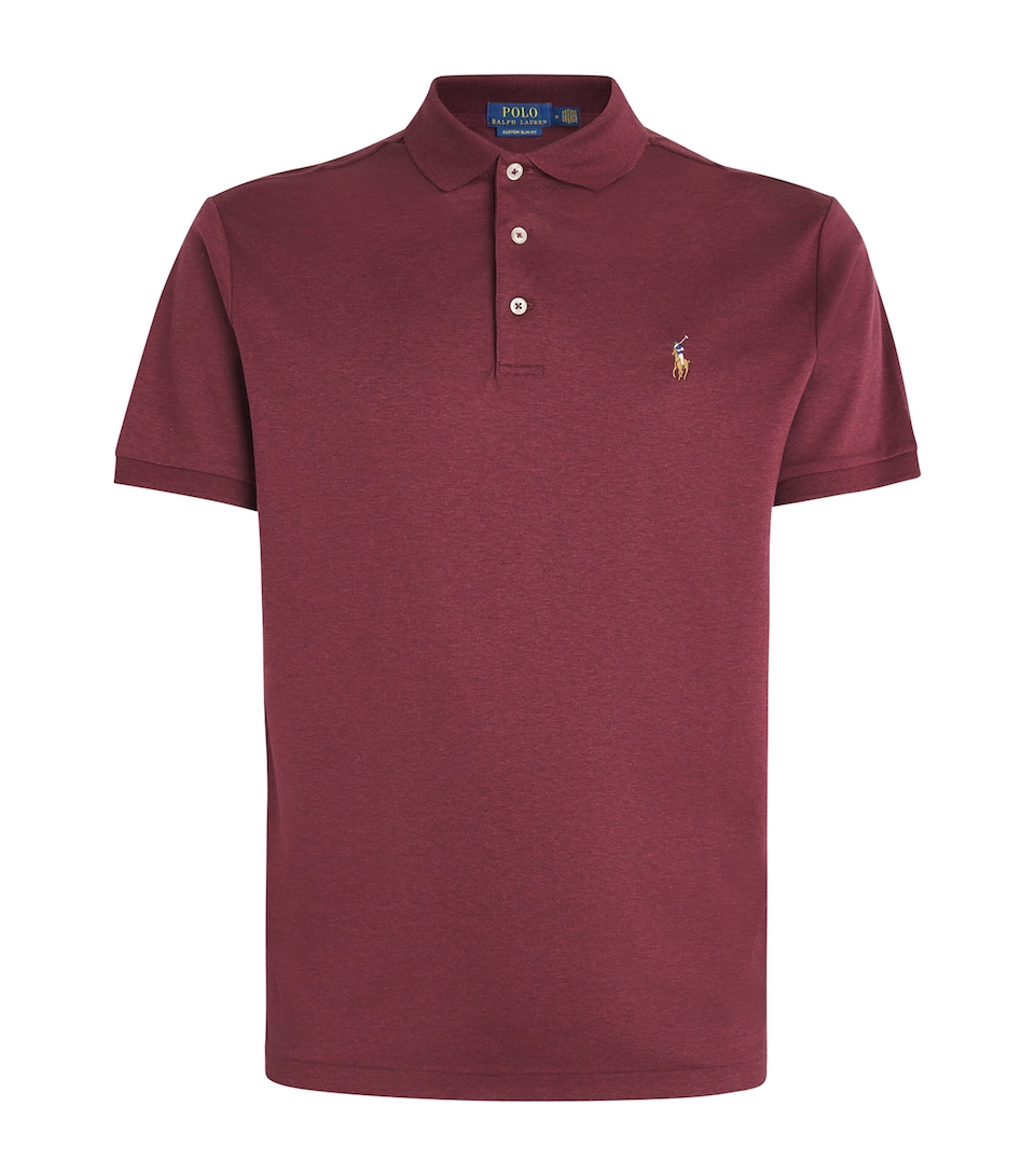 Polo Ralph Lauren Mens Pima Cotton Polo Shirt Spring Wine Heather