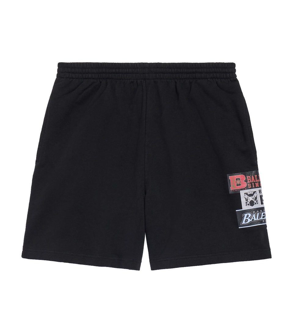 Balenciaga Mens Cotton Bumper Sticker Sweatshorts