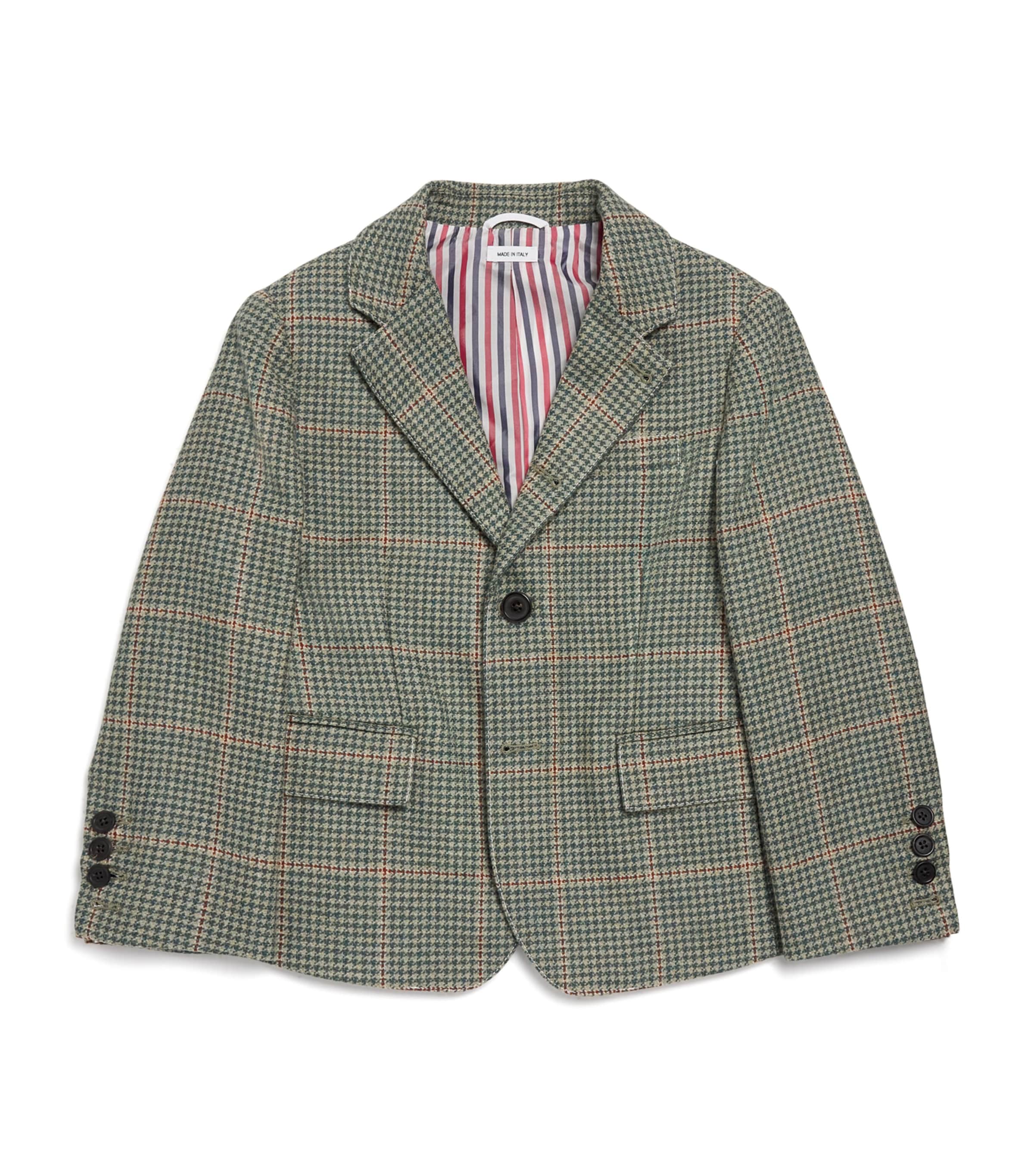 Thom Browne Kids Tweed Herringbone Blazer (2-12 Years) Green