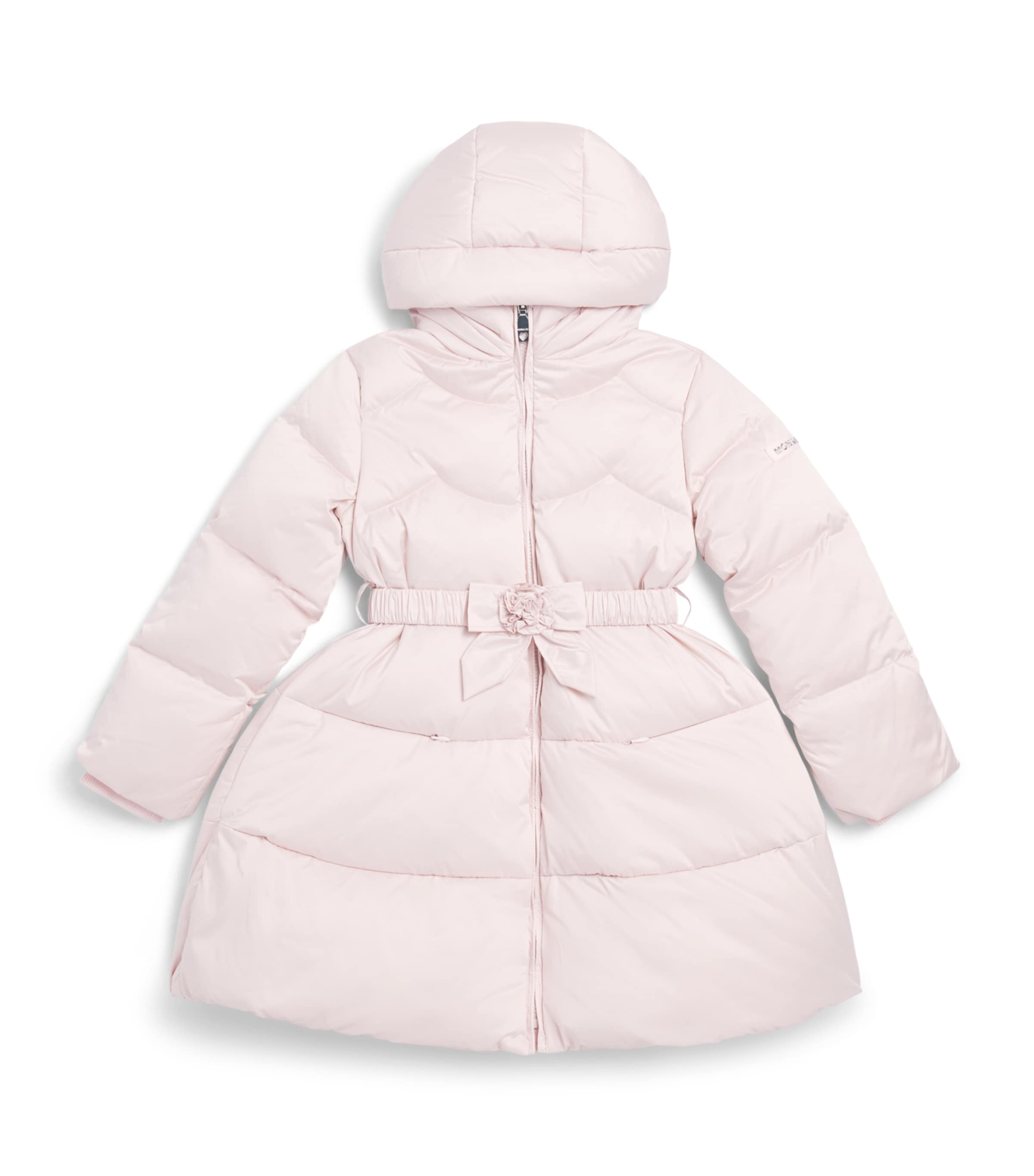 Monnalisa Floral-Bow Puffer Jacket (9 Months-6 Years) Shrinking Violet