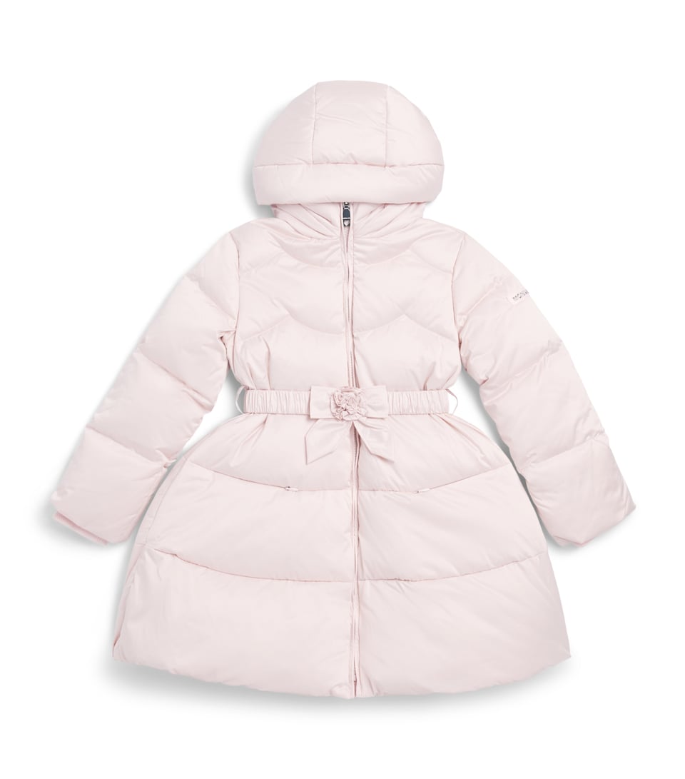 Monnalisa Floral-Bow Puffer Jacket (9 Months-6 Years) Shrinking Violet