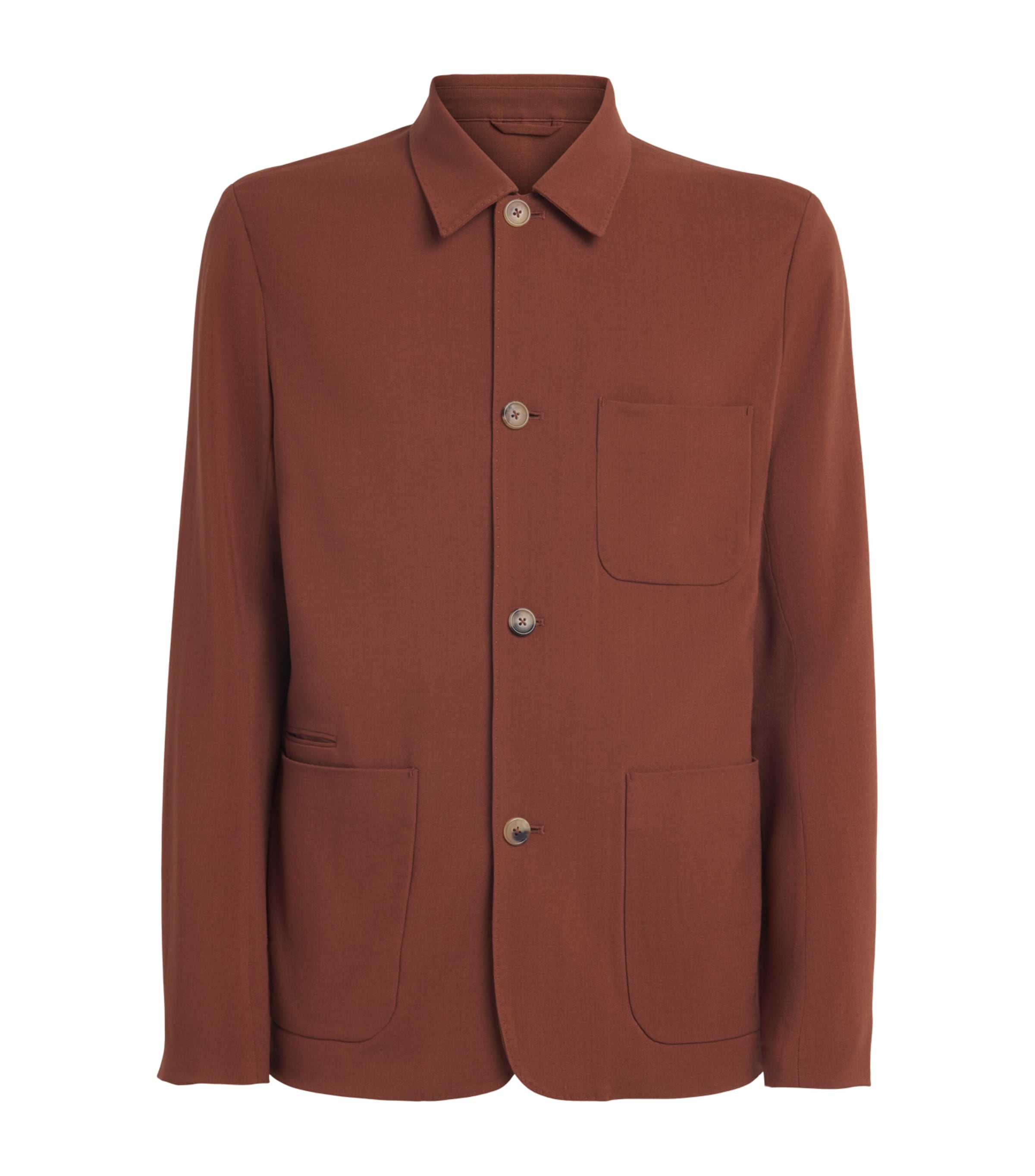 Paul Smith Mens Wool Overshirt Red