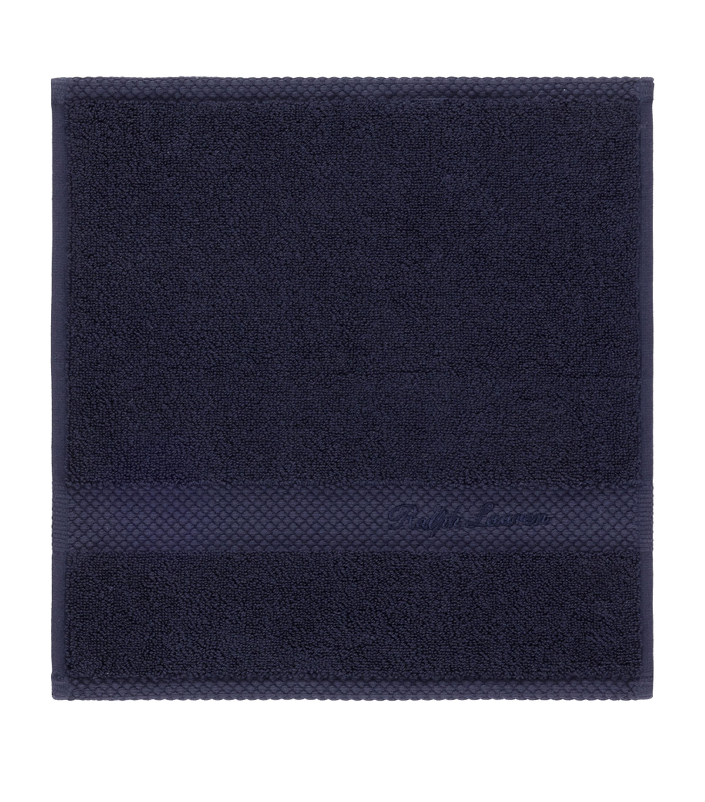 Ralph Lauren Home Cotton Dulaney Facecloth (30cm x 30cm) Midnight