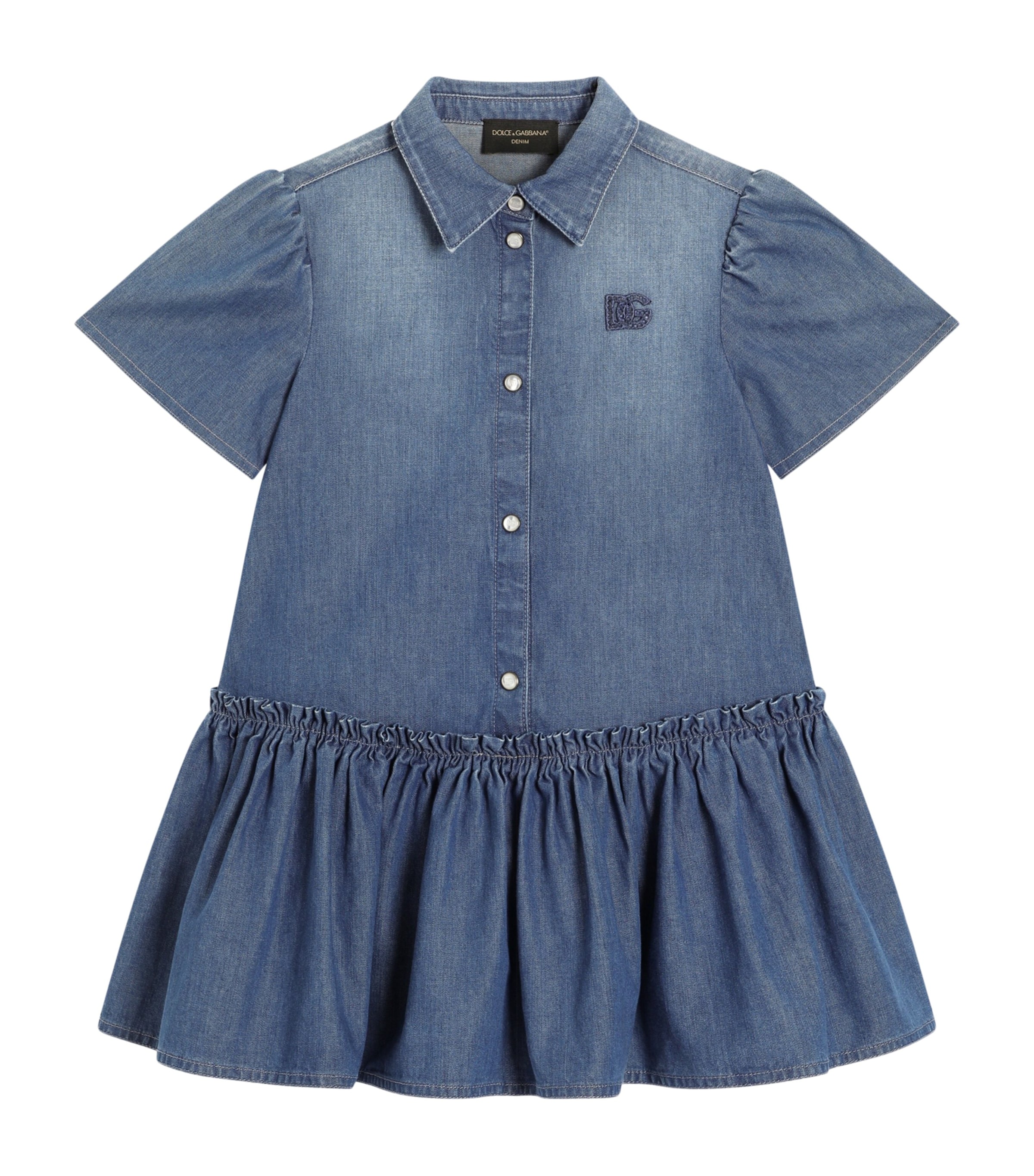 Dolce&Gabbana Kids Chambray Logo Dress (8-12+ Years) Combined Colou