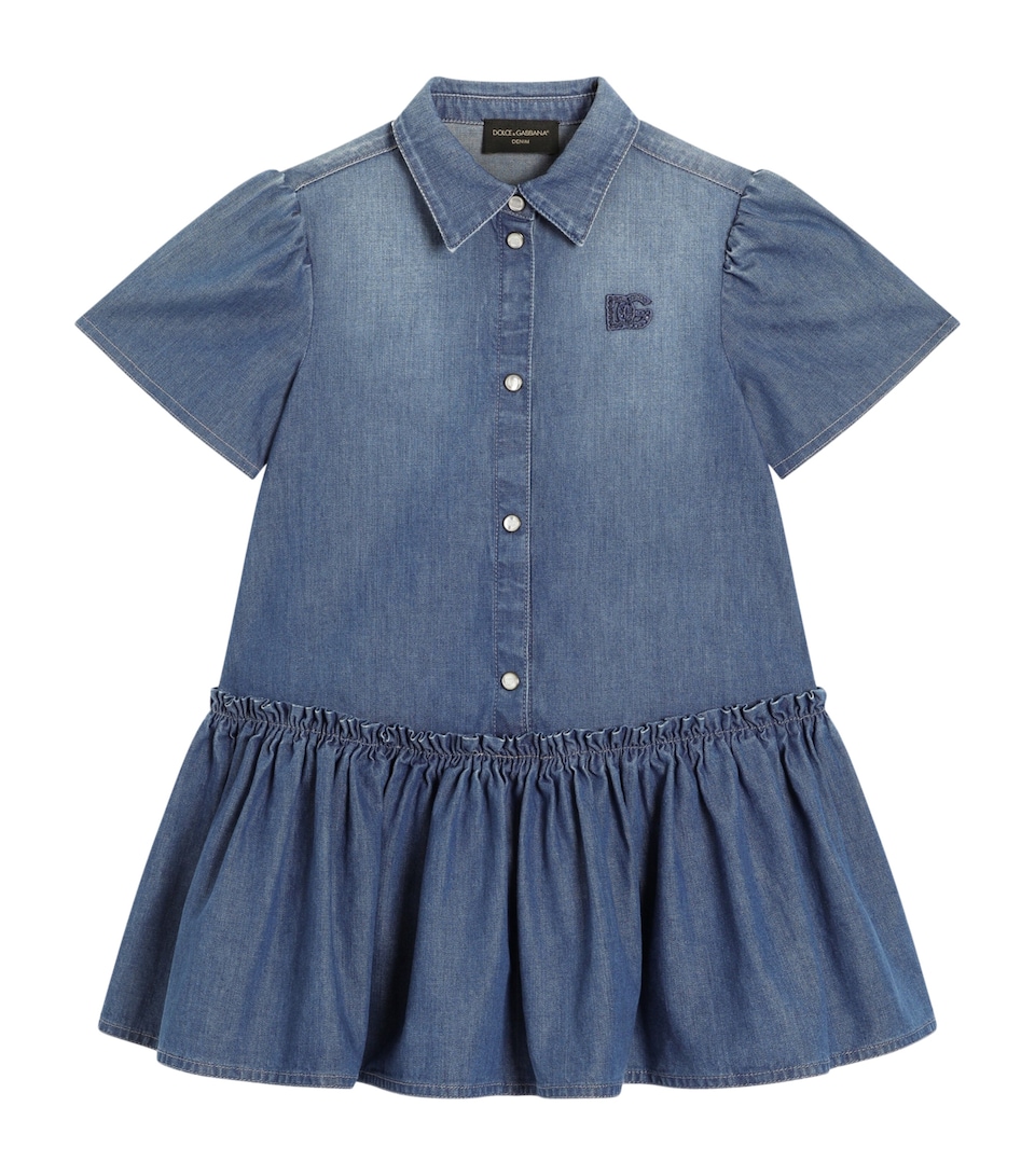 Dolce&Gabbana Kids Chambray Logo Dress (8-12+ Years) Combined Colou