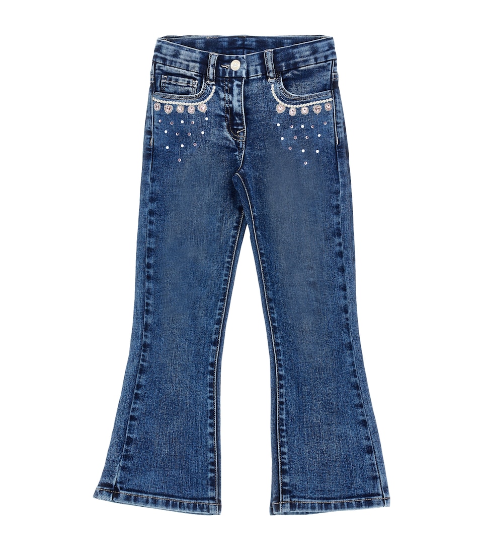 Embellished-Detail Flared Jeans (2-12 Years)