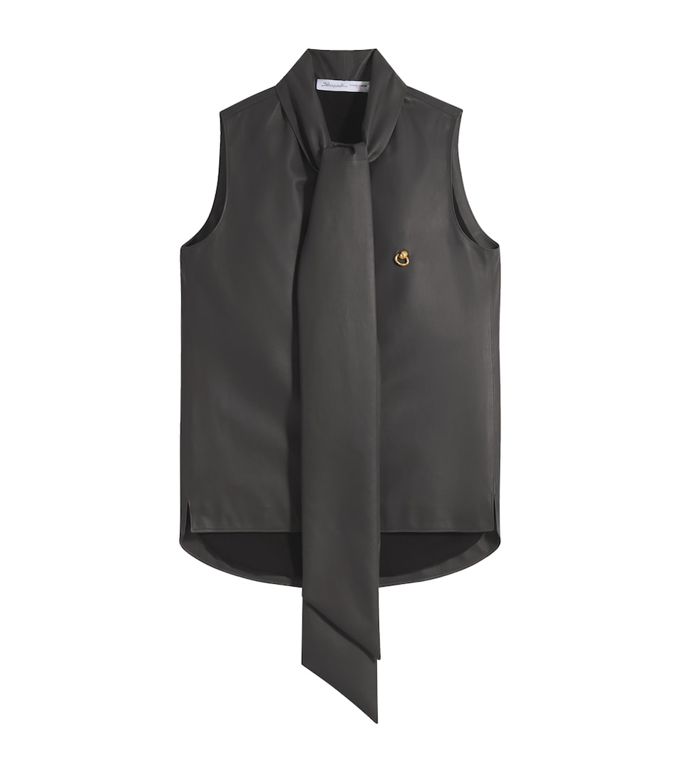 Leather Lavallière Top