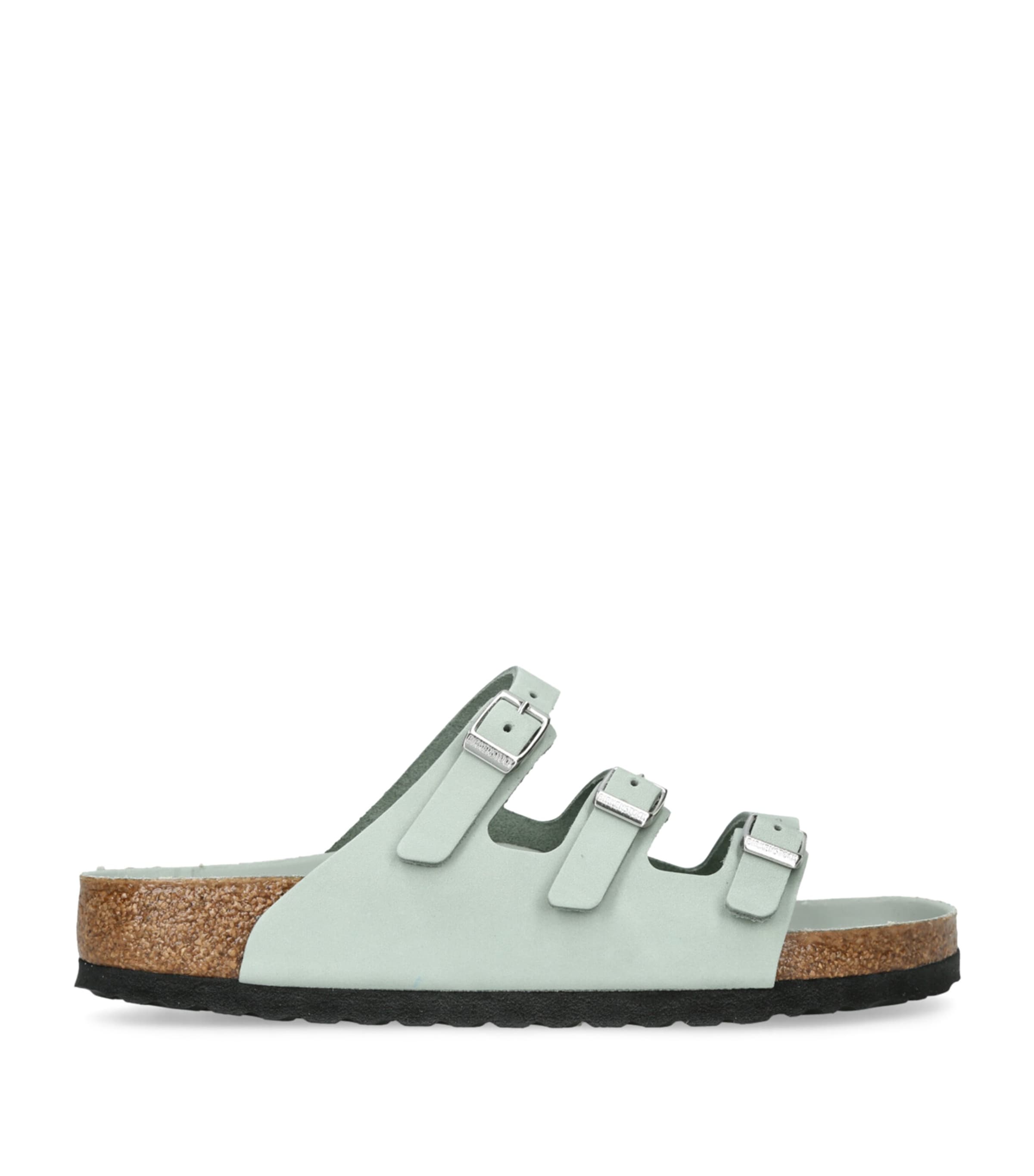 Birkenstock Leather Florida Sandals Pale Green