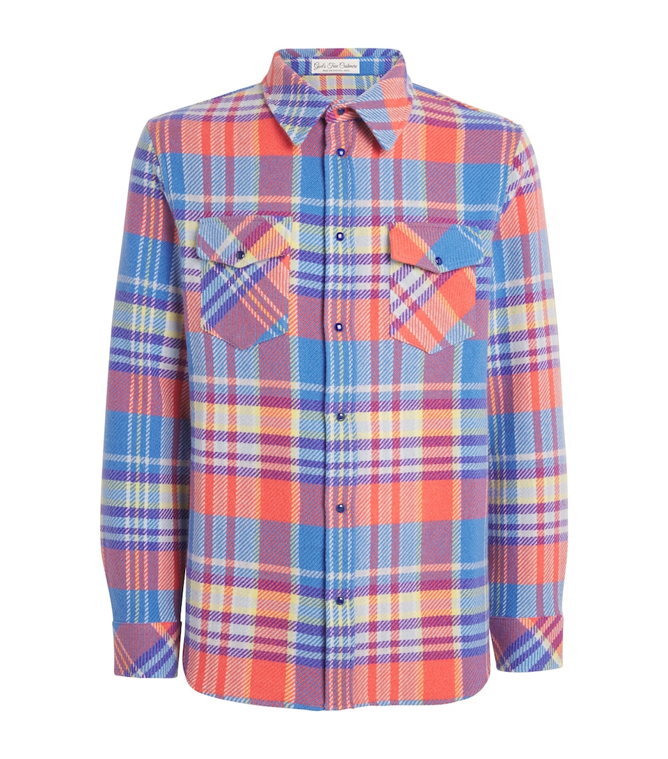 Unisex Cashmere and Lapis Lazuli Tartan Creator Shirt