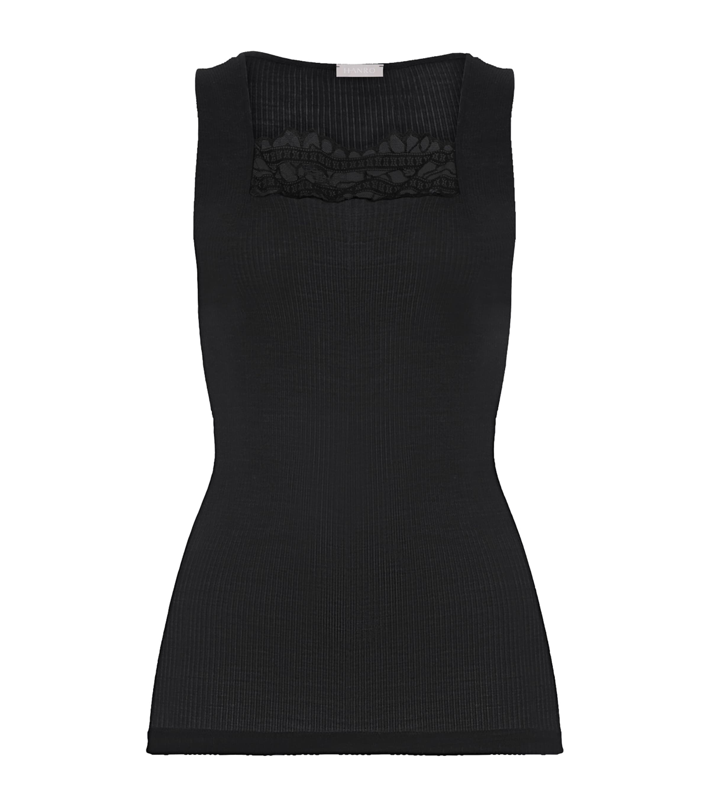 Hanro Womens Wool-Silk Square-Neck Tank Top Phantom