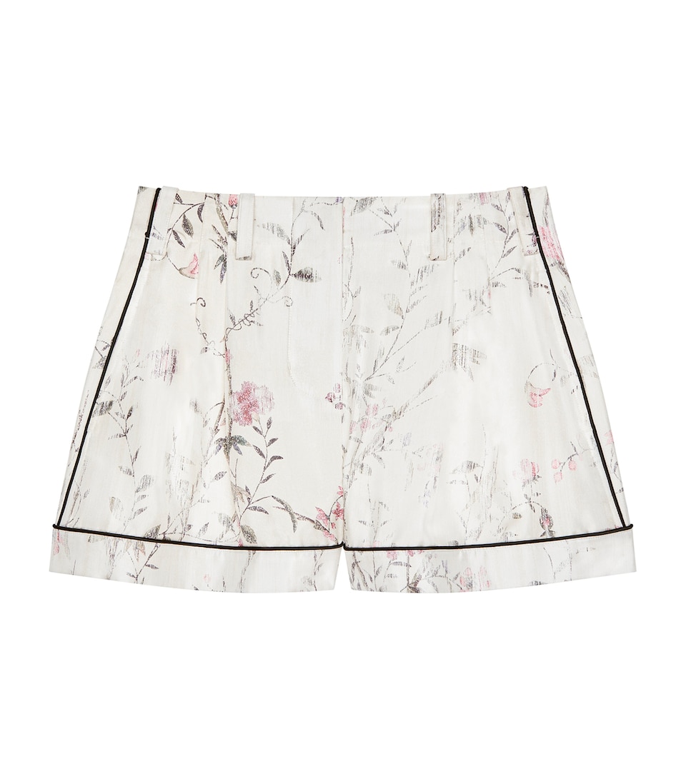 Givenchy Womens Silk Floral Shorts White