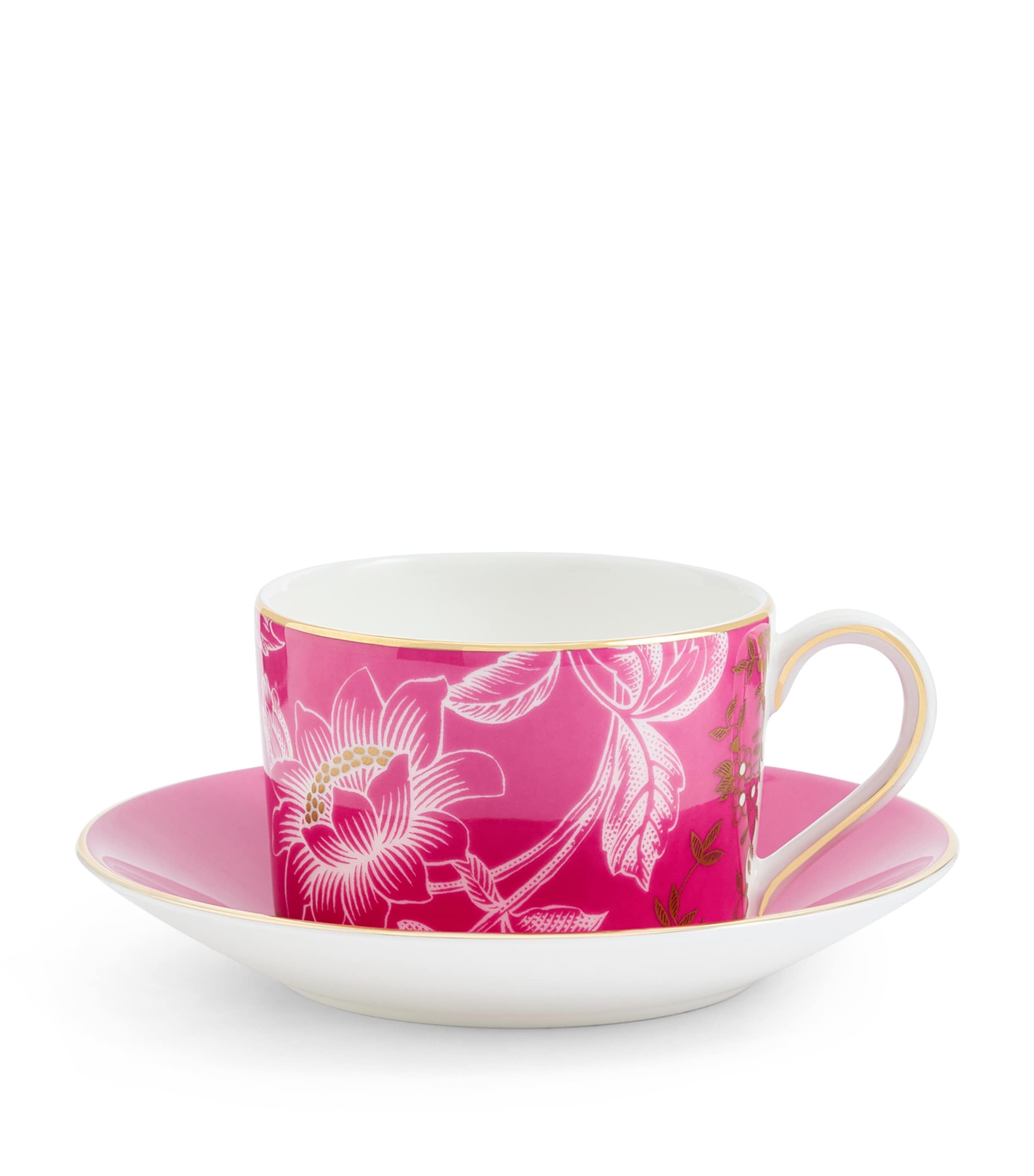 Wonderlust Pink Tonquin Teacup and Saucer