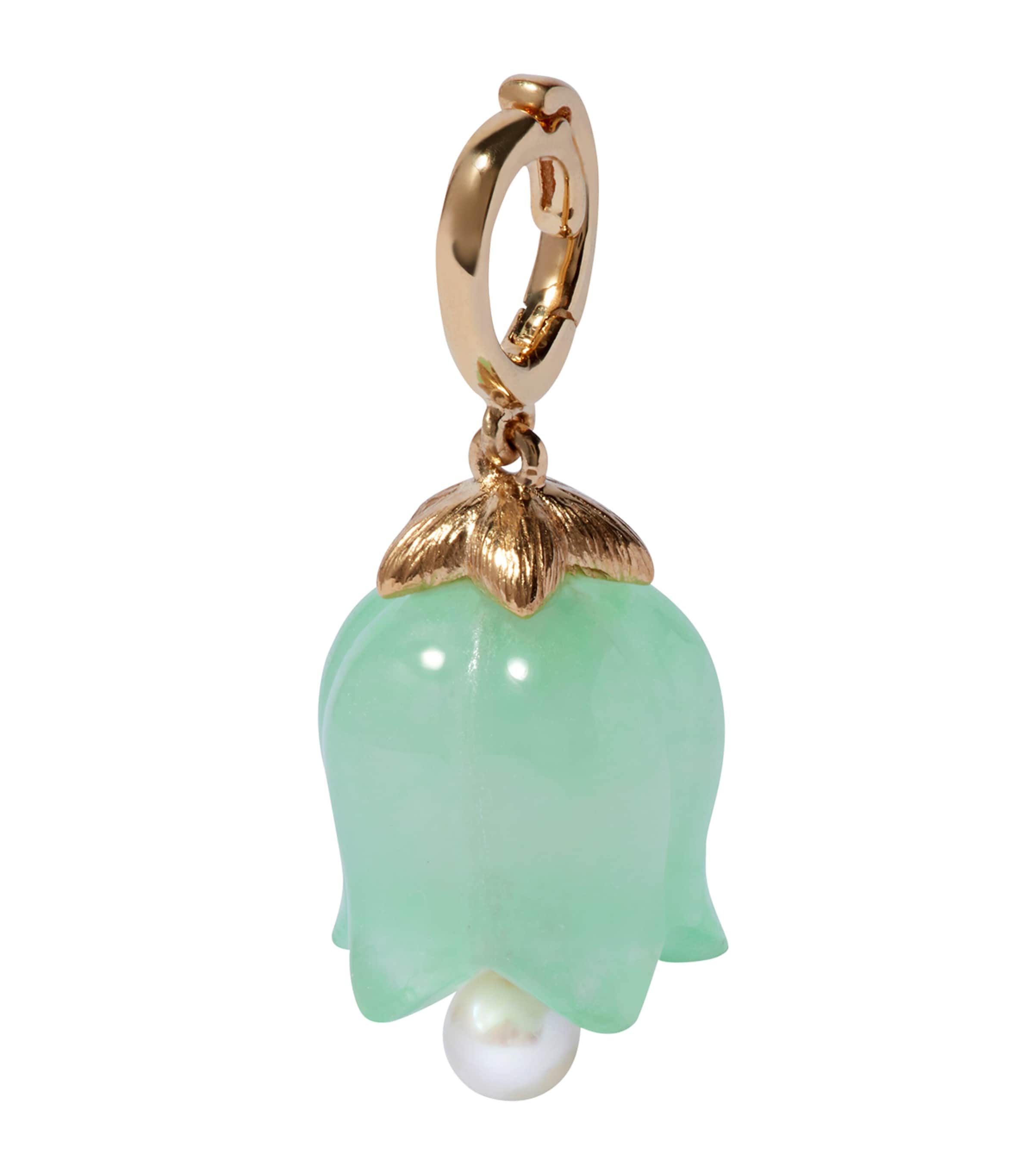 Yellow Gold and Jade Tulip Charm