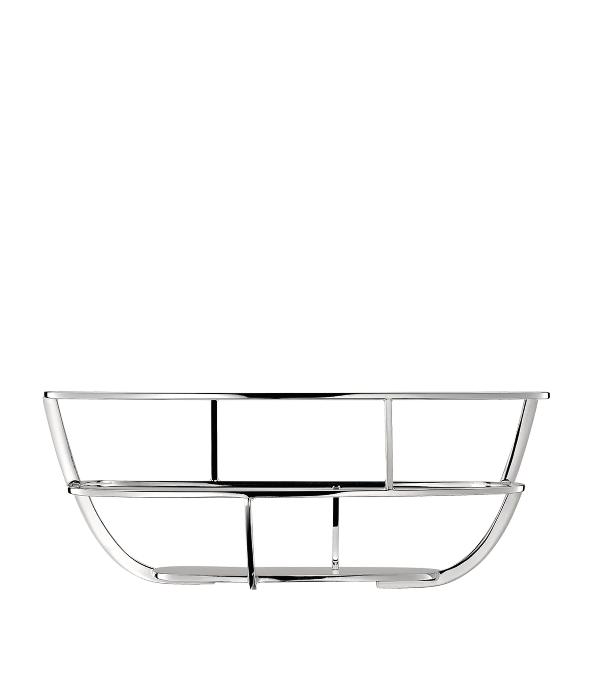 Silver-Plated Bread Basket with Napkins