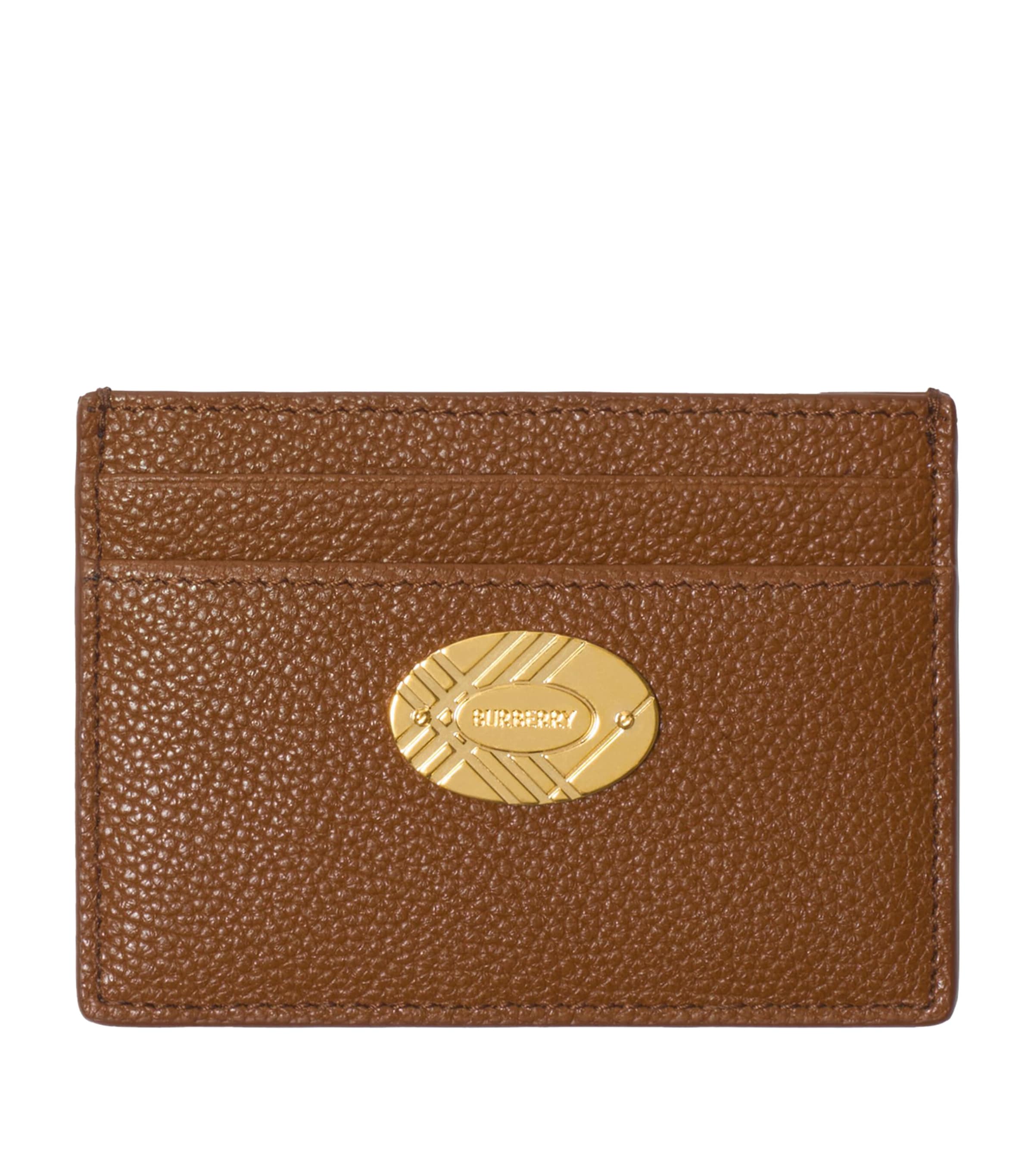 Burberry Leather Engraved Card Holder Hazel