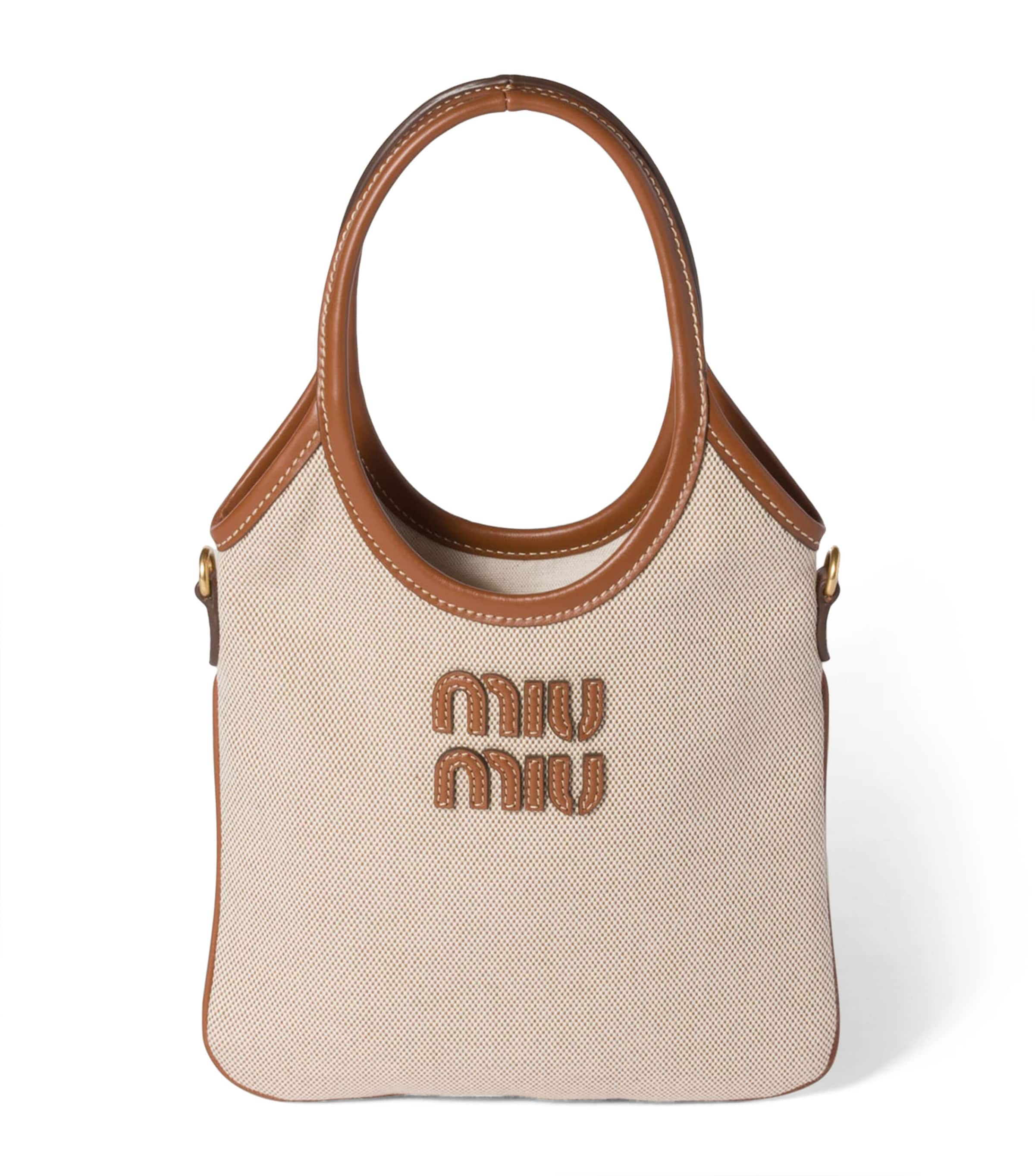 Miu Miu Canvas-Leather Ivy Tote Bag | Harrods UK