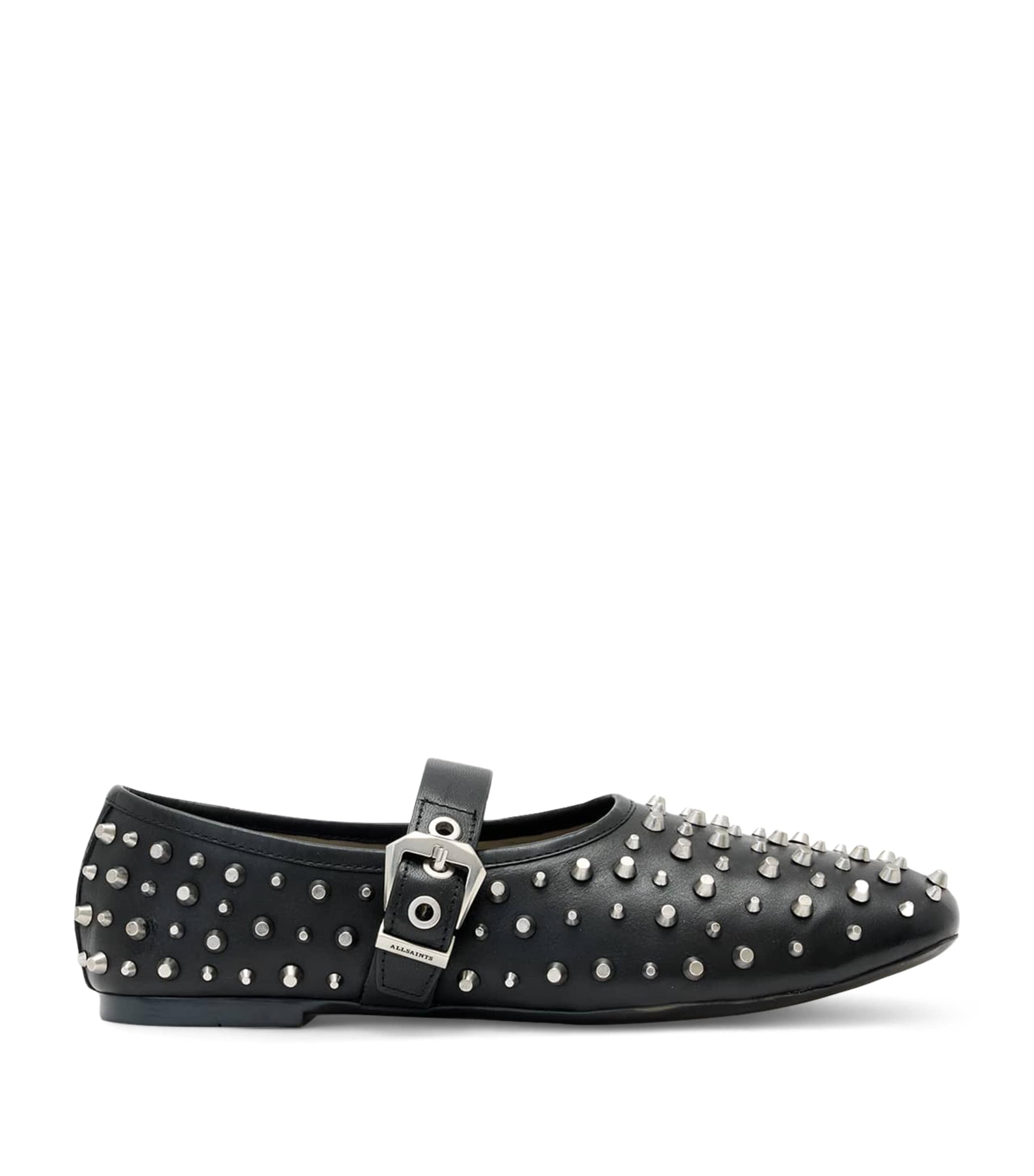 Leather Sabine Stud Ballet Flats