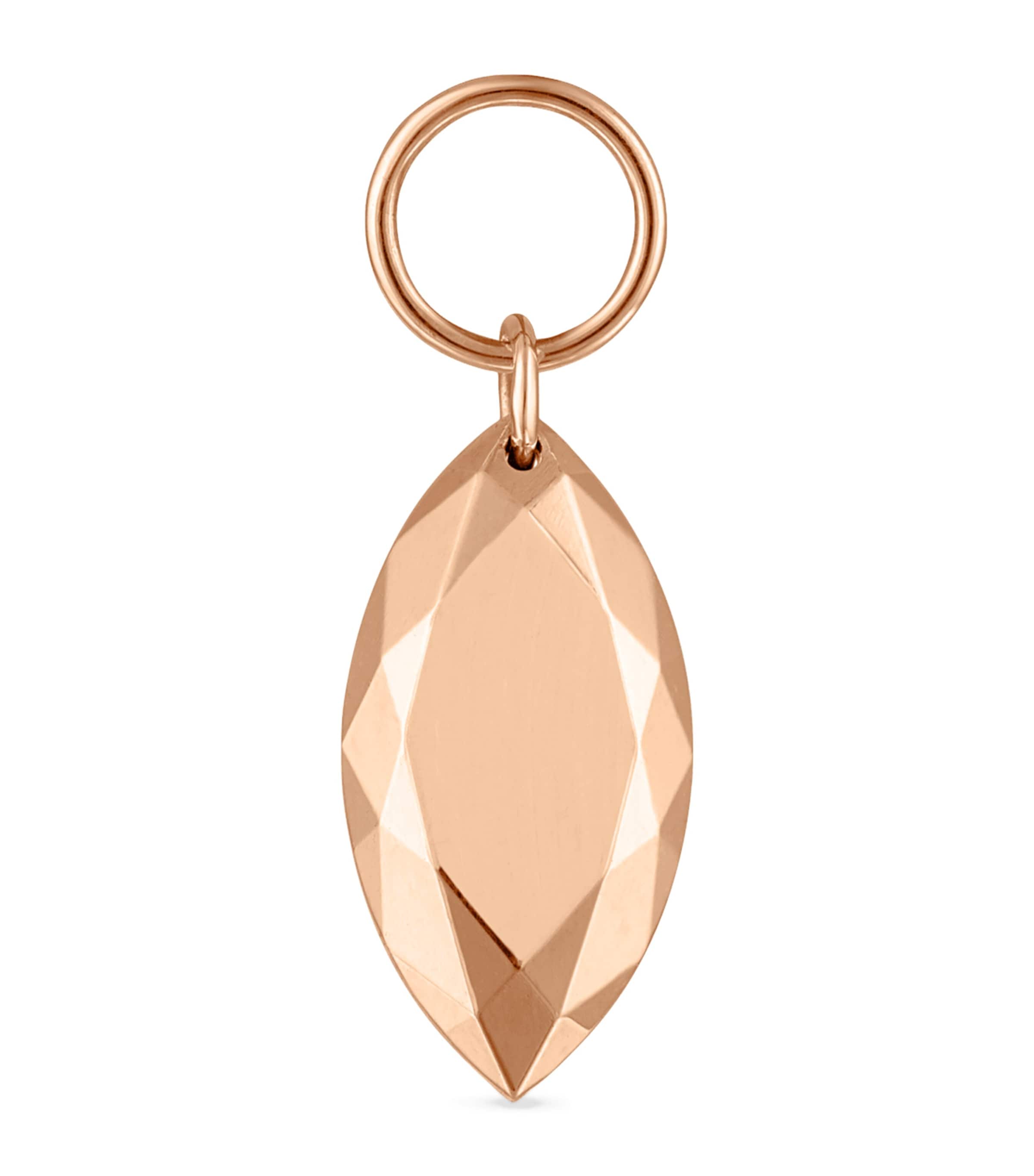 Maria Tash Faceted Gold Marquise Charm (9mm) Rose Gold