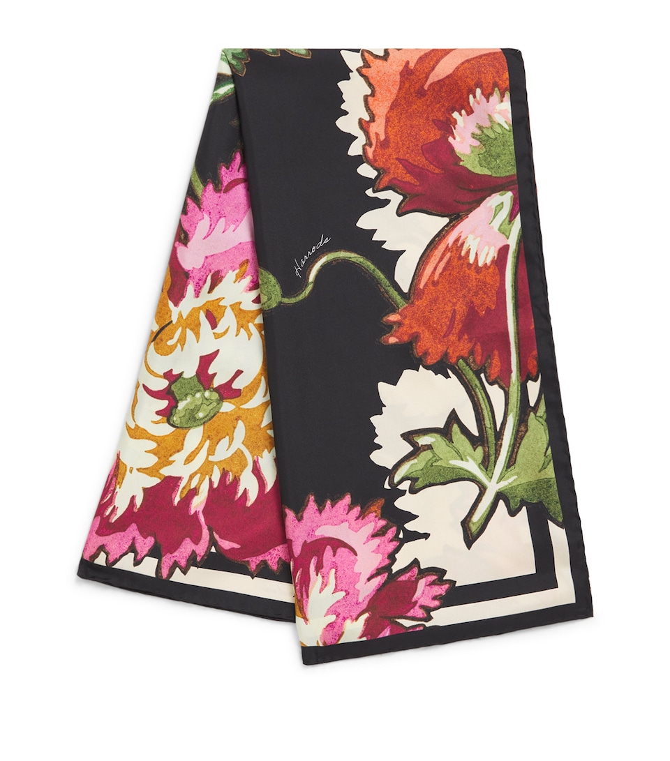 Silk Floral Scarf (90cm x 90cm)